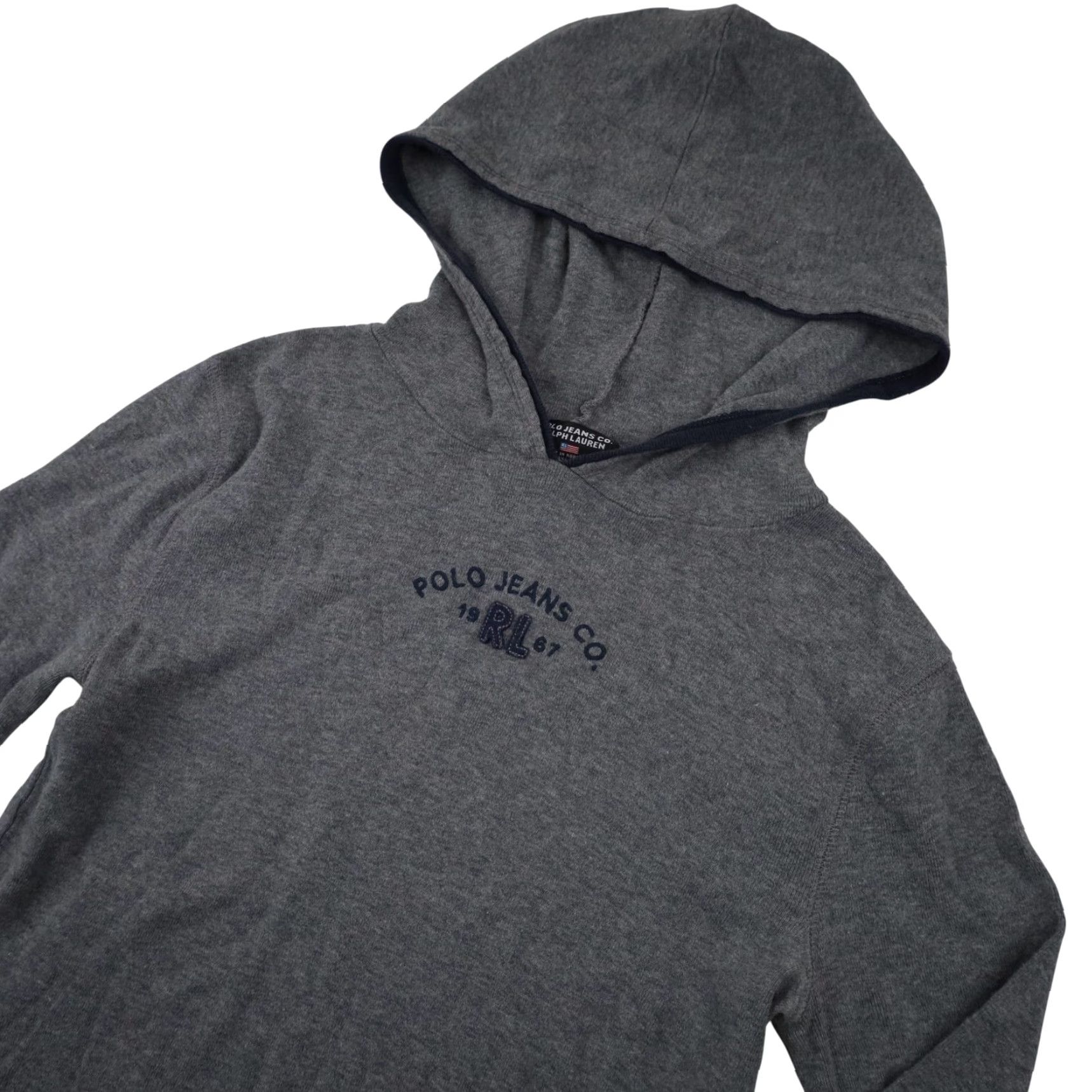 Vintage VINTAGE Polo Jeans Co. by Ralph Lauren Hoodie Womens Medium Embroidered Spellout Gray Size M / US 6-8 / IT 42-44 - 2 Thumbnail