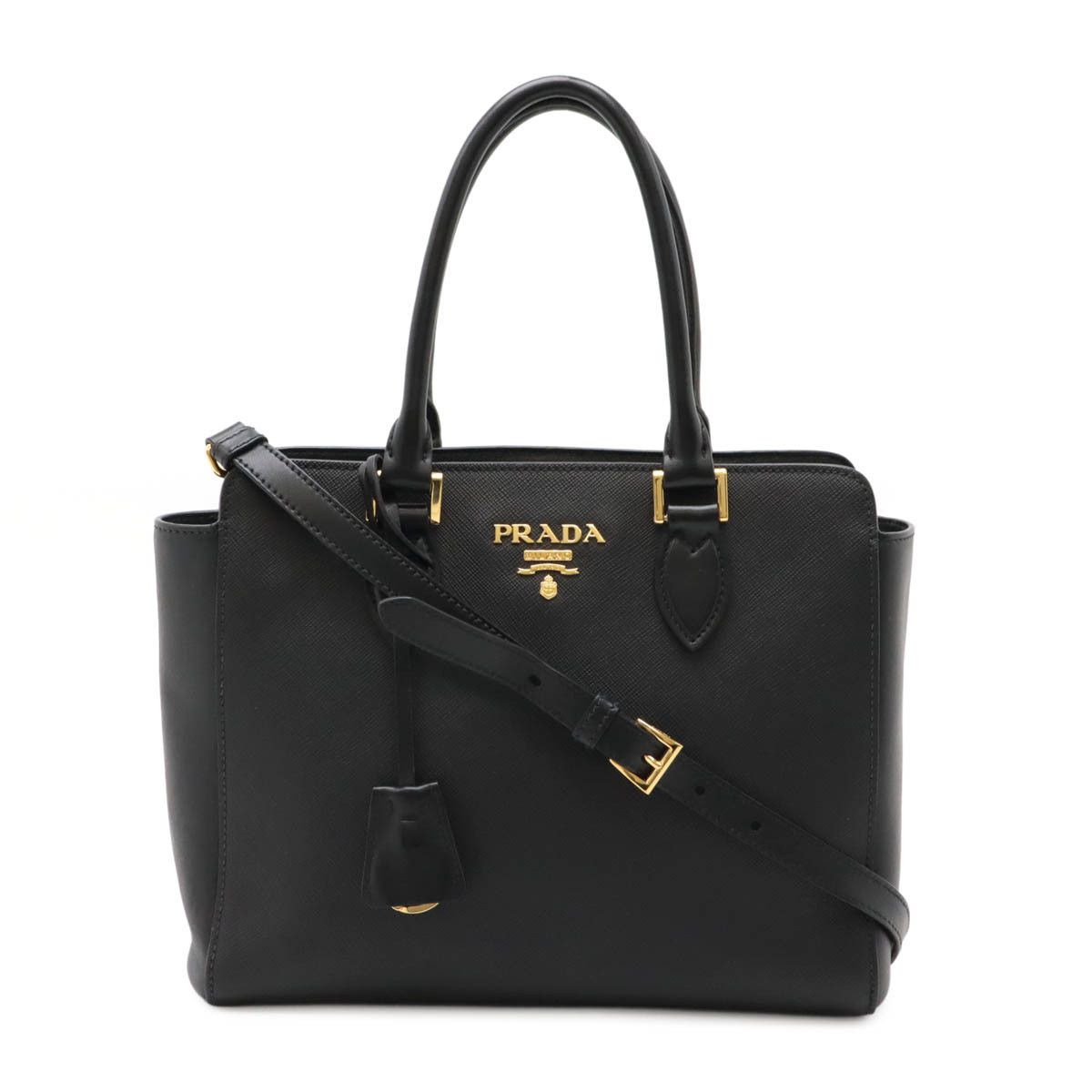 Prada Prada 1Ba113 Saffiano 2Way Bag Leather Shoulder Bag 1Ba113 in Black, Women's