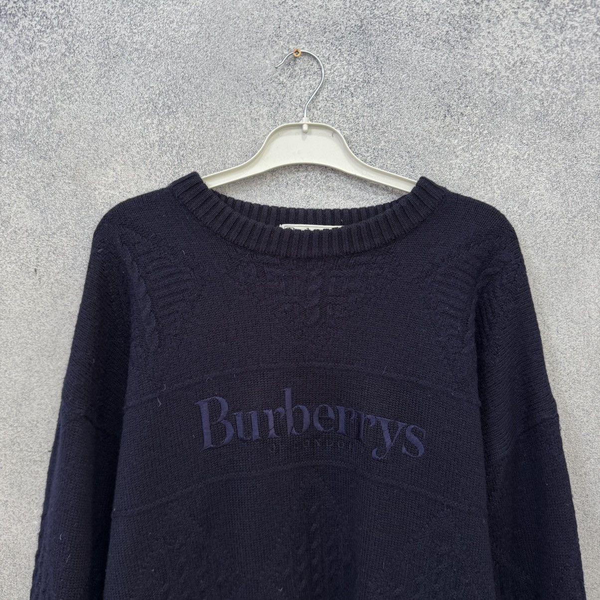 Burberry Vintage Burberrys of london Sweater Big Logo Wool Size US XL / EU 56 / 4 - 2 Thumbnail