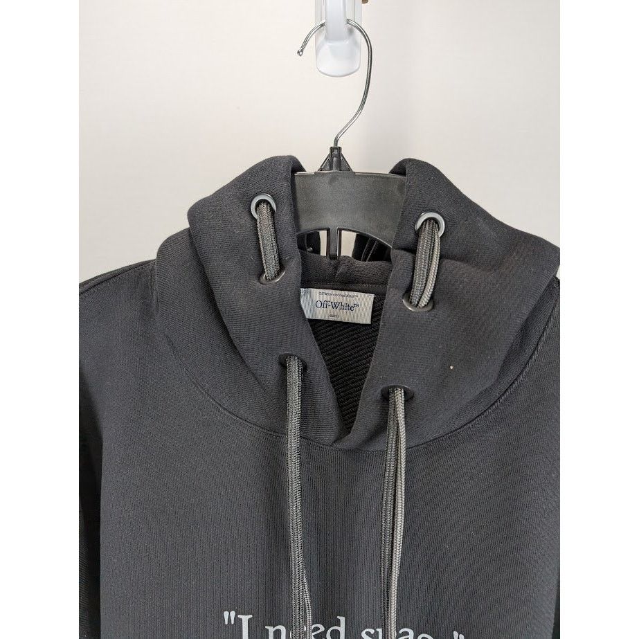 Off-White o1rshd1 Give Me Space DBL String Hoodie in Black / White Size US L / EU 52-54 / 3 - 4 Thumbnail