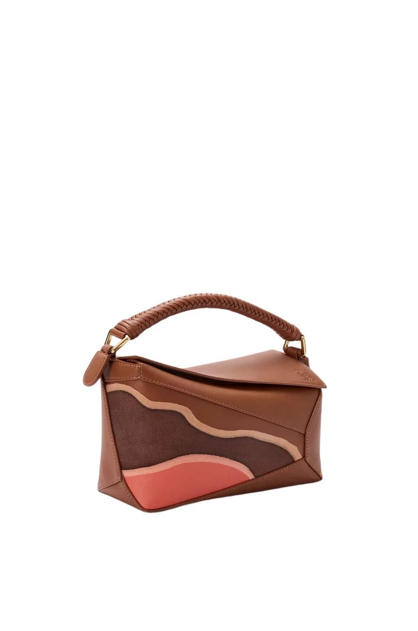 LOEWE Puzzle Small Edge Pecan/Parrot Pink Leather Bag