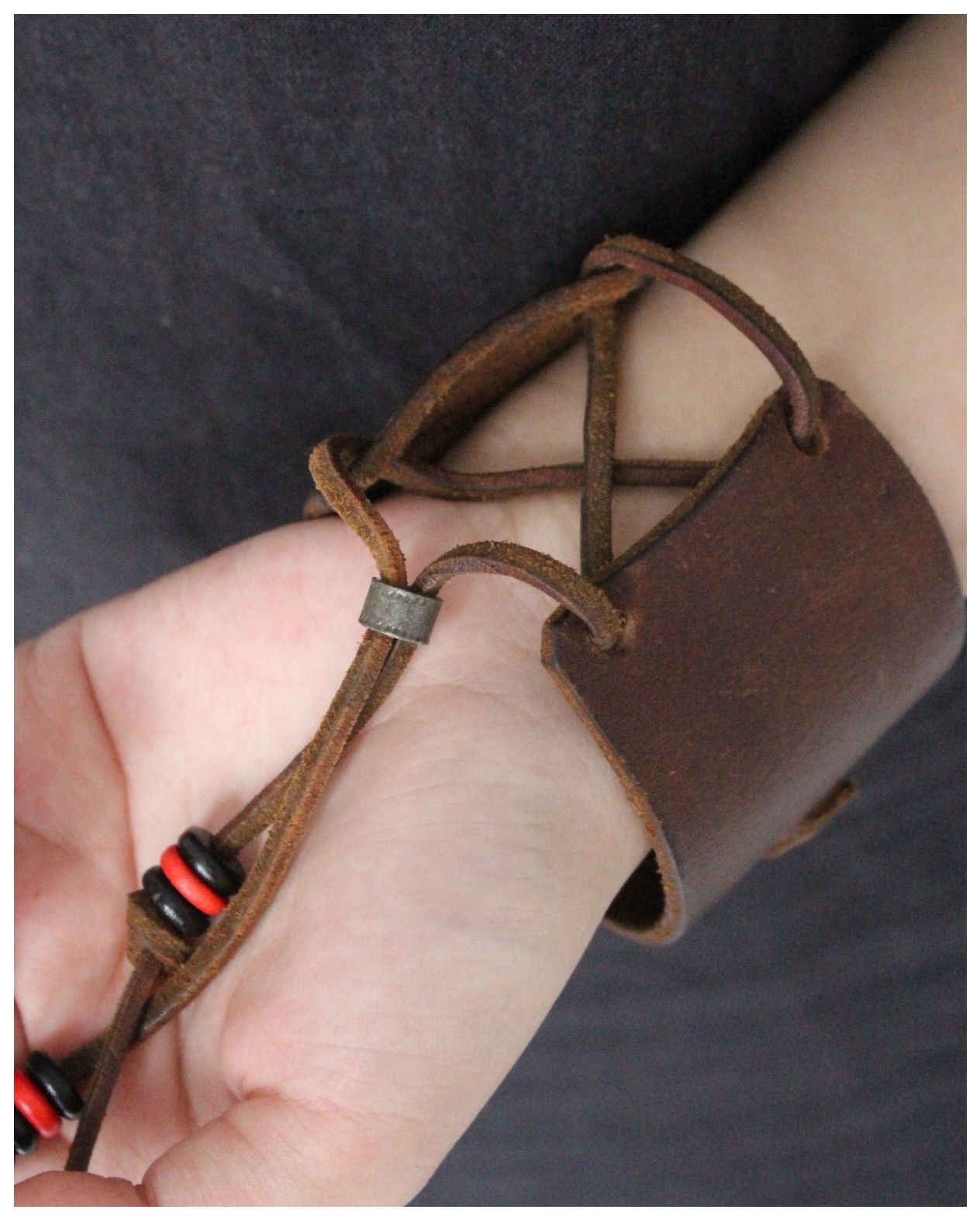 Vintage 2000S JAPANESE MADE PEACE METAL LOGO LEATHER CUFF Size ONE SIZE - 10 Thumbnail