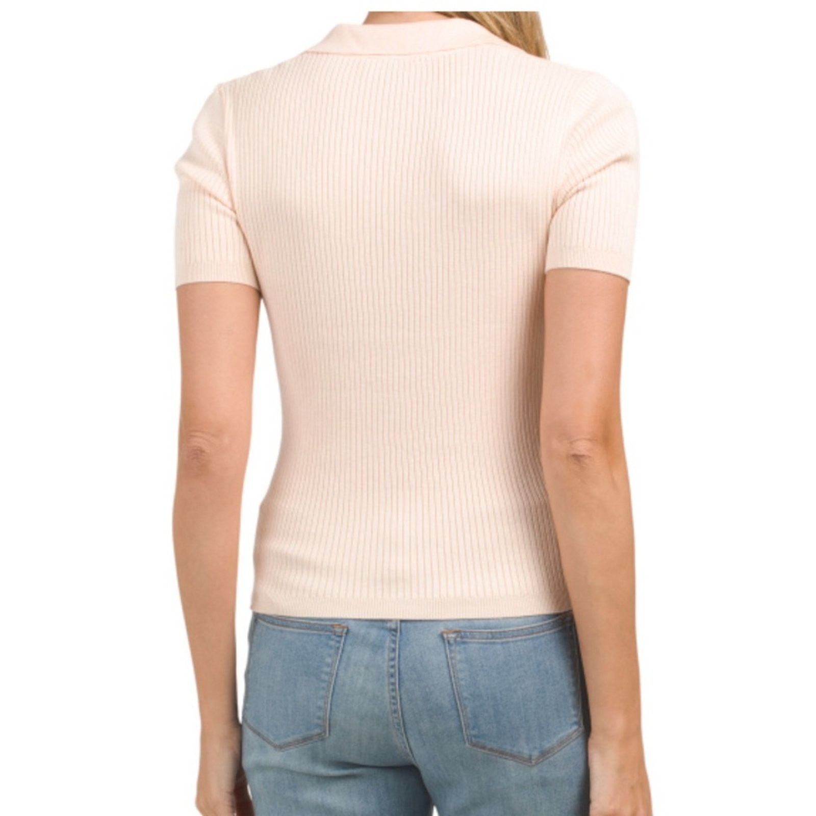Elie Tahari Pointelle Polo Sweater from ELIE BY ELIE TAHARI Size XS / US 0-2 / IT 36-38 - 2 Thumbnail