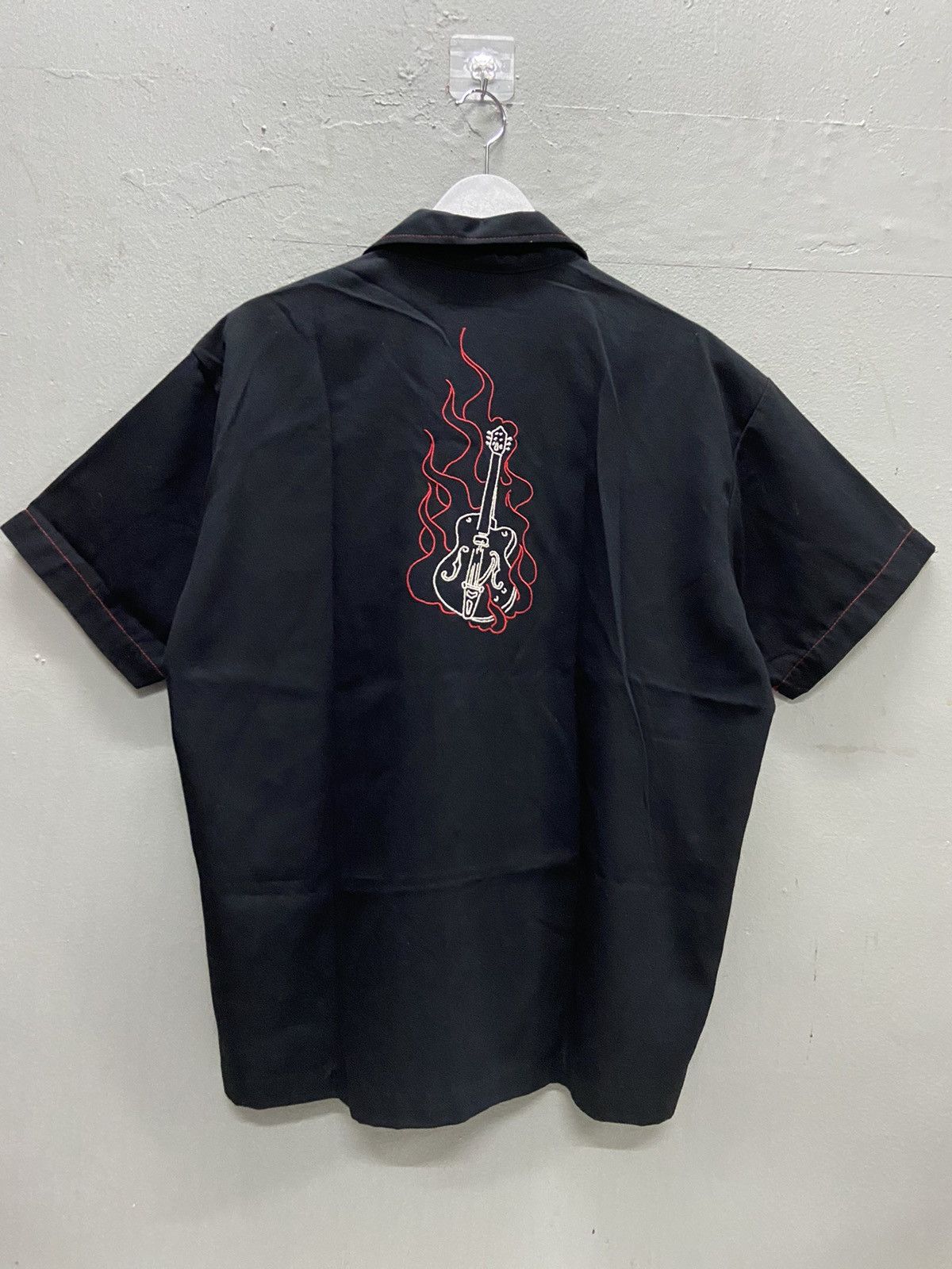 Vintage VINTAGE STEADY LAST CALL FLAME GUITAR BOWLING SHIRT Size US L / EU 52-54 / 3 - 2 Thumbnail