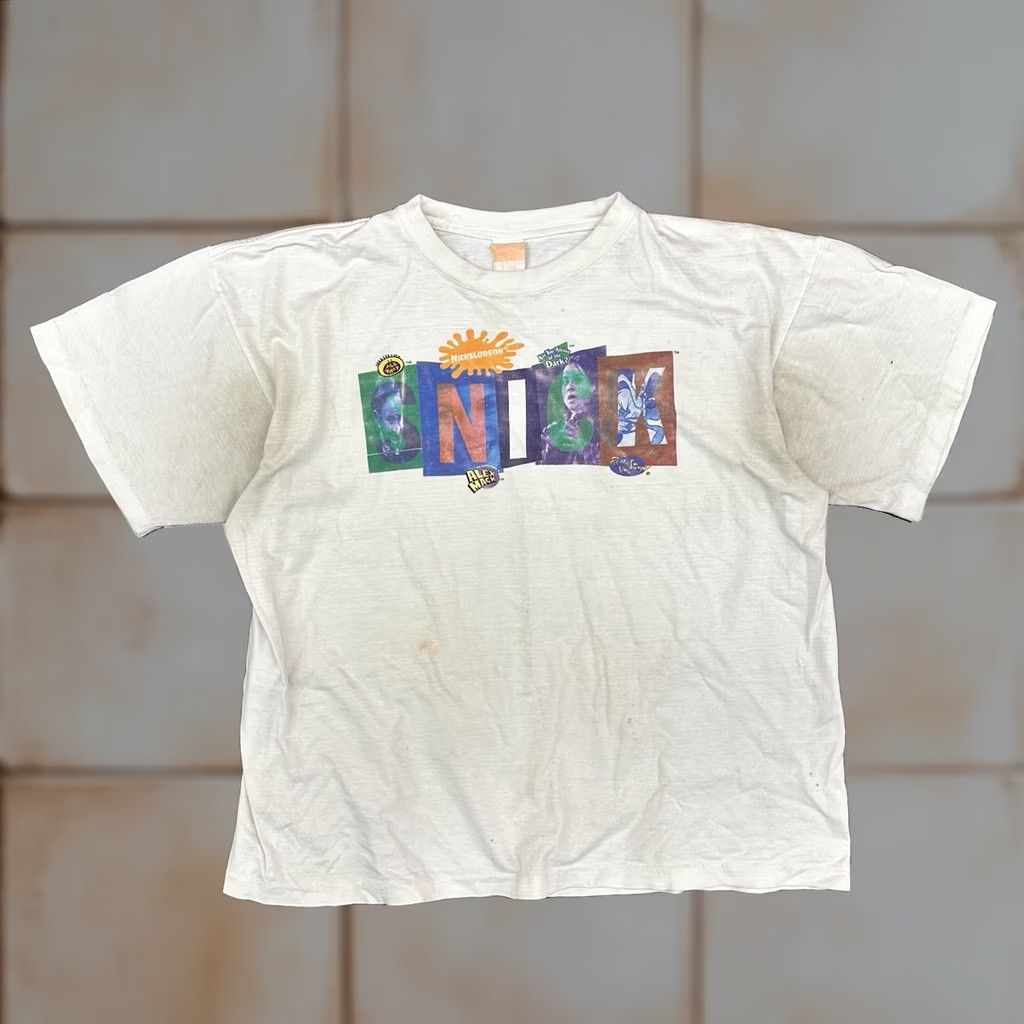 Nickelodeon VINTAGE Nickelodeon Saturday Night Snick Distressed Graphic T Shirt XL White Men Size US XL / EU 56 / 4 - 1 Thumbnail