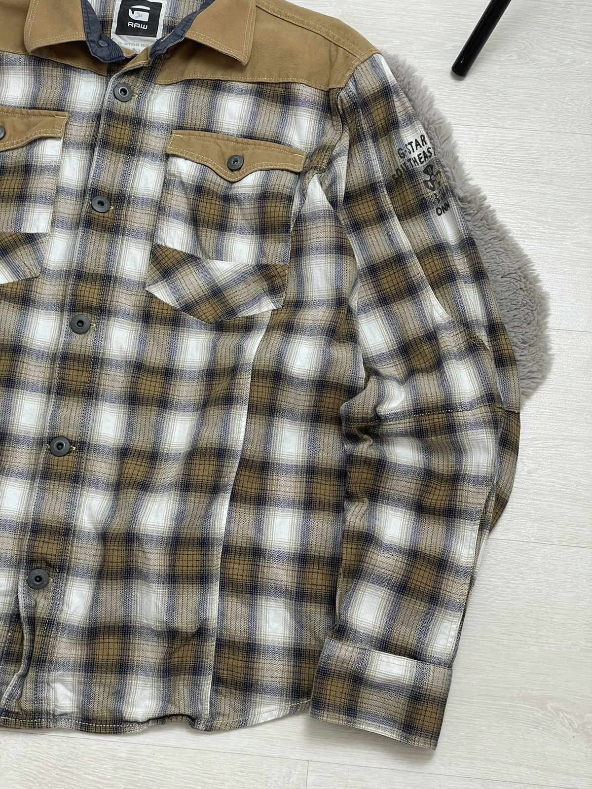G-Star × Vintage G-star Raw Vintage Shirt Detroit Style Y2k Size US XL / EU 56 / 4 - 4 Thumbnail