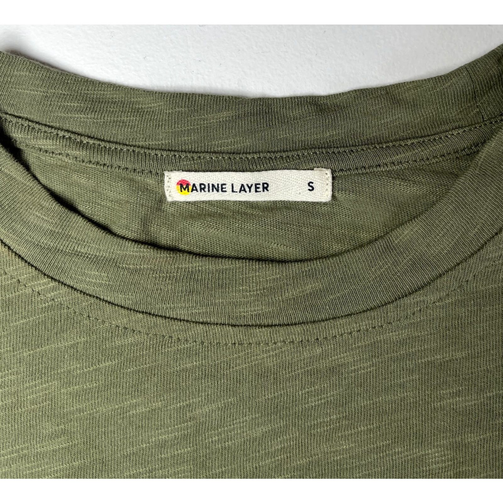 Marine Layer VINTAGE Women's Marine Layer Long Sleeve Top Shirt Adult Small Green Cotton 100% - Classic Lightweight Crew Neck Pullover T-Shirt Womens Size S / US 4 / IT 40 - 4 Thumbnail