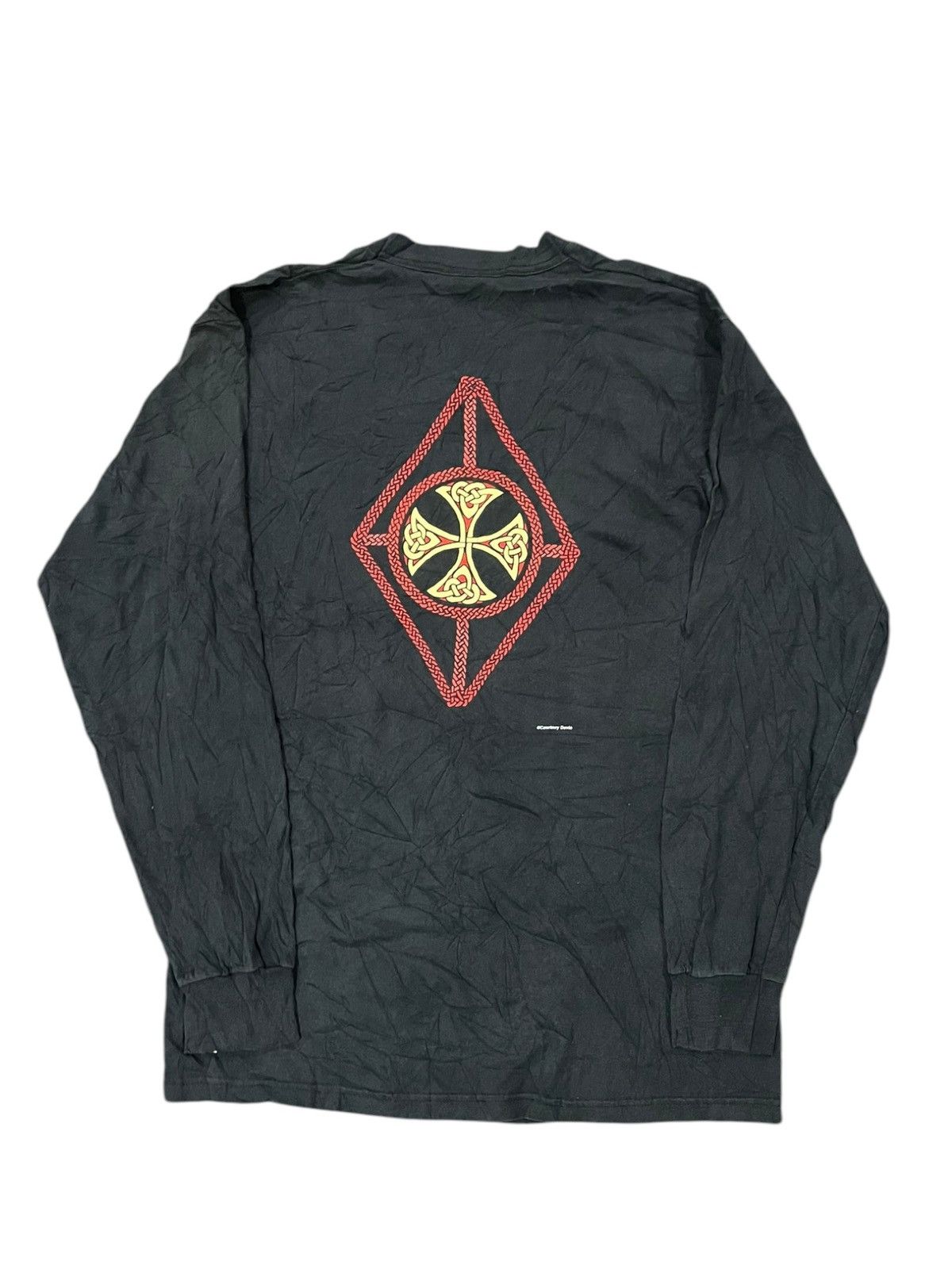 Vintage VTG '90 Courtney Davis Sacred Hearts Celtic Cross Shirts Size US L / EU 52-54 / 3 - 14 Thumbnail