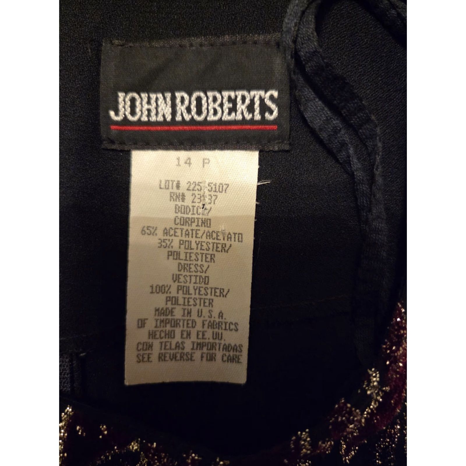 Velvet VINTAGE John Roberts Black Velvet Leaf Empire Waist Dress 14P 90s Petite Cocktail Womens Size XL / US 12-14 / IT 48-50 - 7 Thumbnail