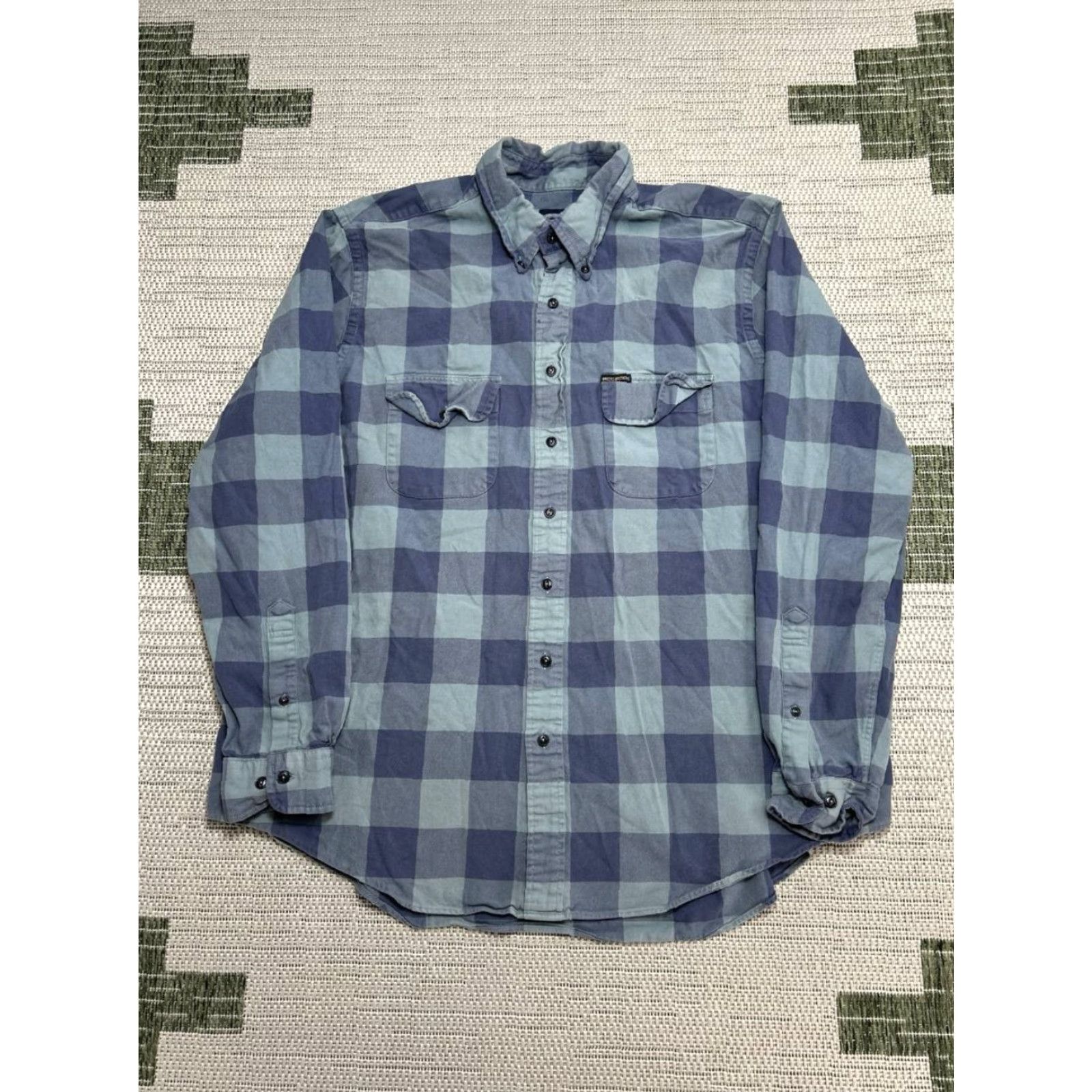 Brooks Brothers VINTAGE Brooks Brothers The Original Polo Shirt Mens XL Blue Cotton Flannel Button Down Size US XL / EU 56 / 4 - 2 Thumbnail