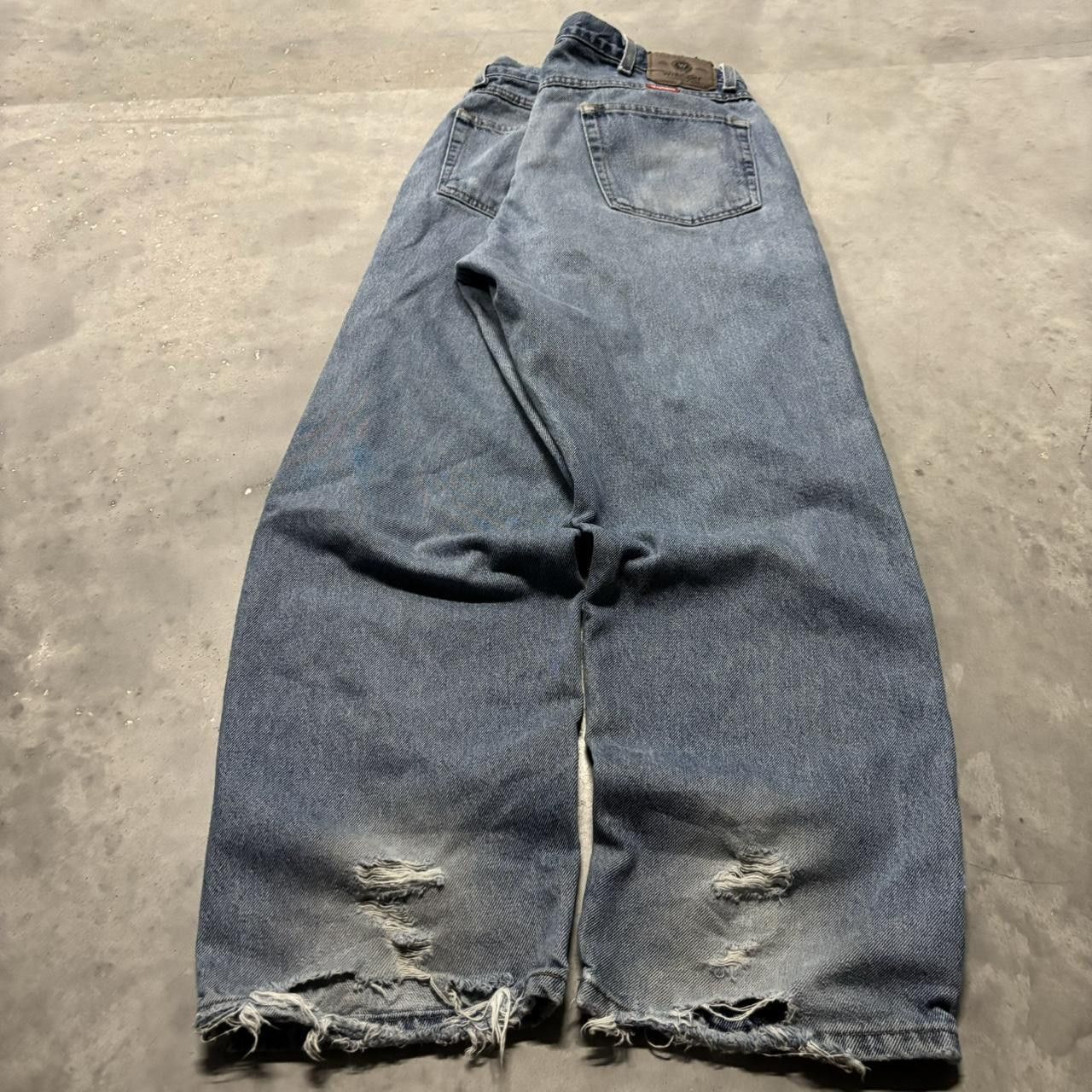 Japanese Brand × Vintage Crazy Vintage Y2K/2000s Grunge Medium Wash Distressed Denim Jeans! Size US 36 / EU 52 - 4 Thumbnail