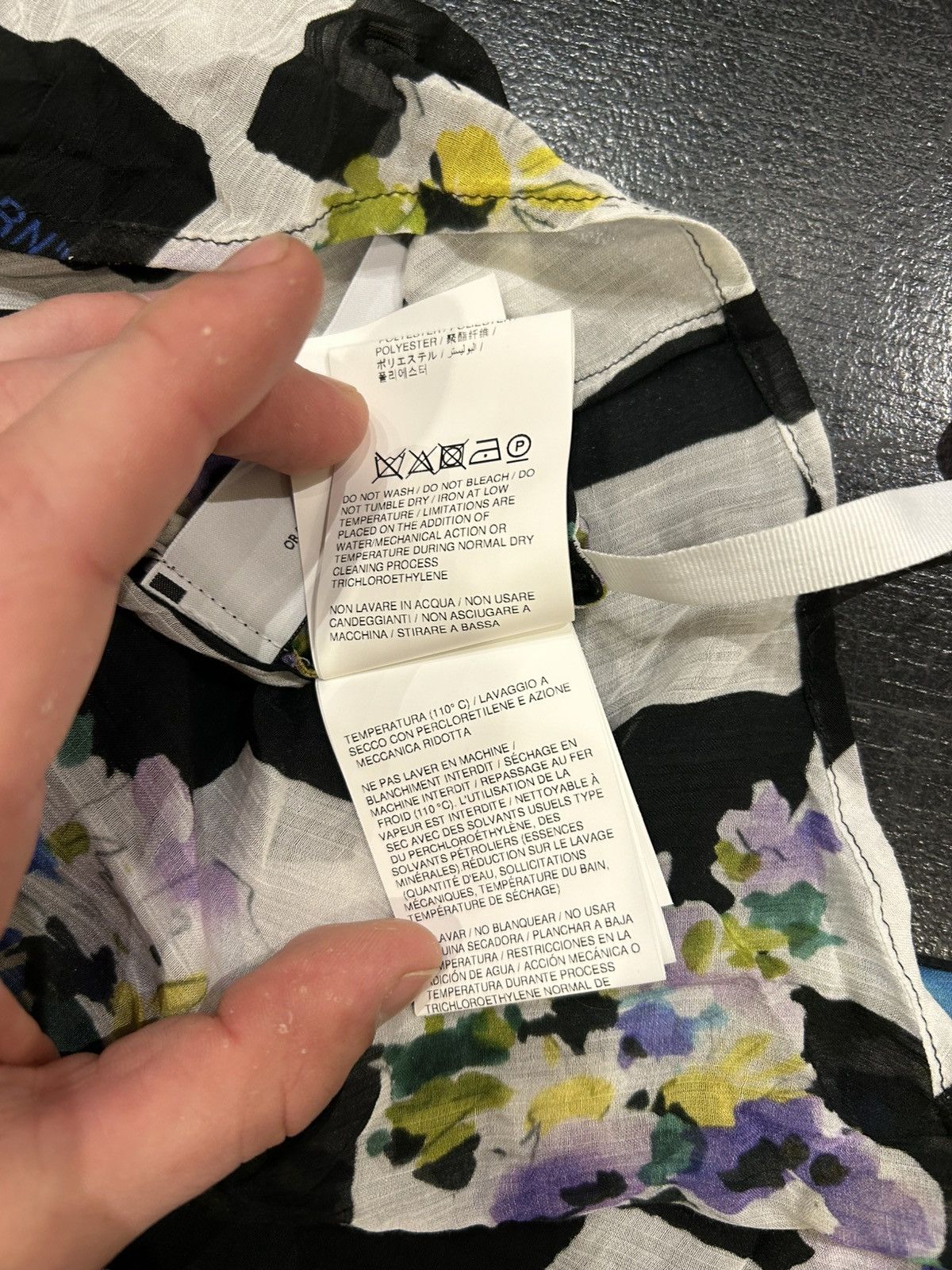 Off-White Off-White Checkerboard Floral Sheer Button Up Size US XXS / EU 40 - 6 Thumbnail