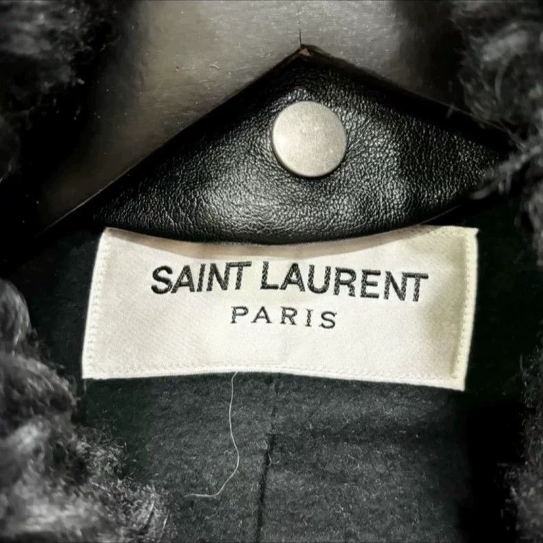 Saint Laurent Paris Saint Laurent Paris Wool lambswool paneled sheepskin croppe Size S / US 4 / IT 40 - 2 Thumbnail