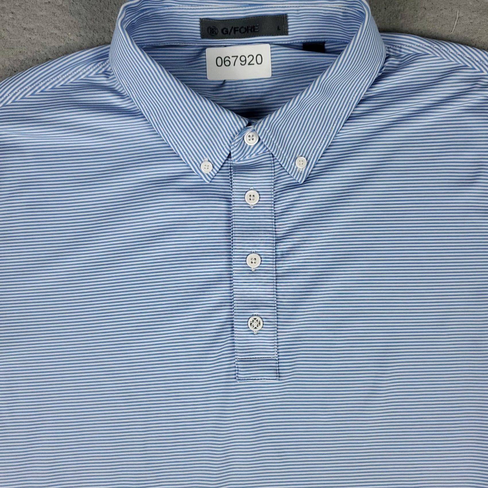 G/FORE G/FORE Polo Shirt Mens L Blue Striped Short Sleeve Golf Polo Shirt Mens Blue Striped Casual Sport Polo Size US L / EU 52-54 / 3 - 2 Thumbnail