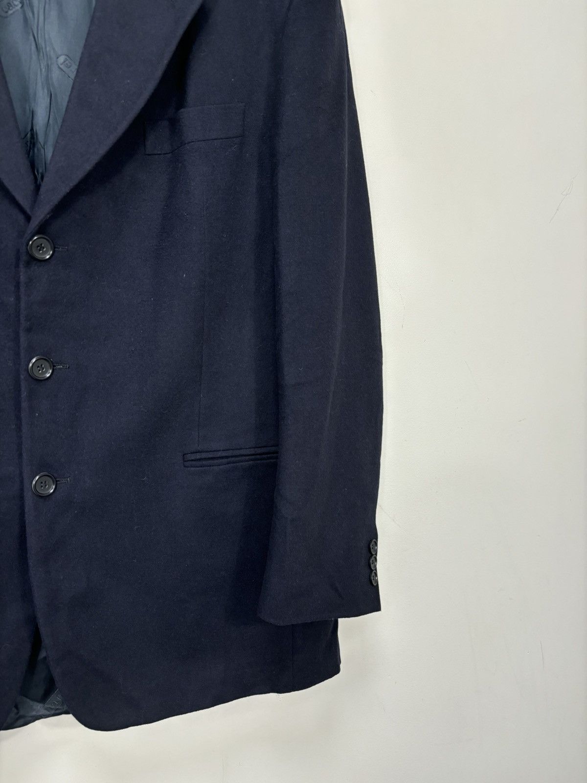 Vintage Vintage Cacharel Men’s Navy Blue Luxury Wool Blazer Jacket Size 44R - 5 Thumbnail