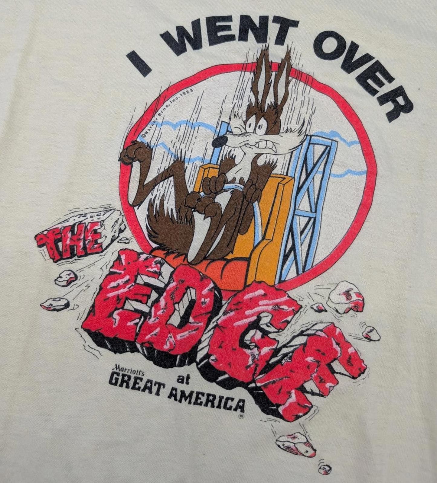Vintage Vintage 80s "I went Over The Edge" Wile E Coyote T-shirt Size US M / EU 48-50 / 2 - 3 Thumbnail