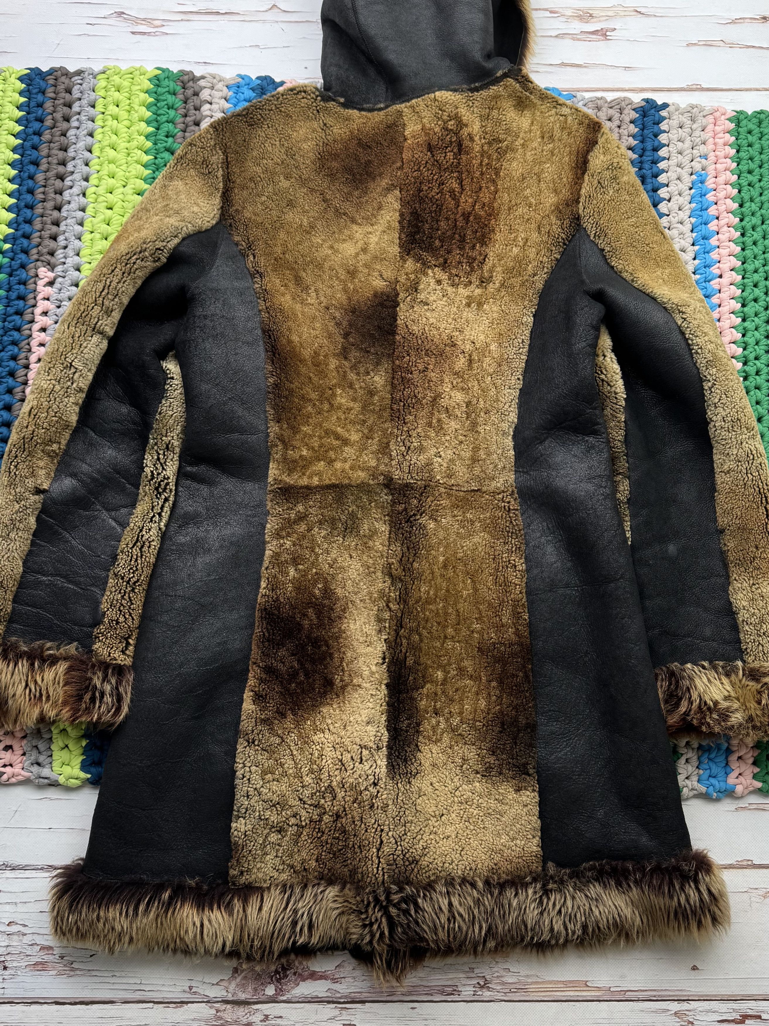 Japanese Brand Vintage Real Sheepskin Hooded Coat (ET1) Size L / US 10 / IT 46 - 12 Thumbnail