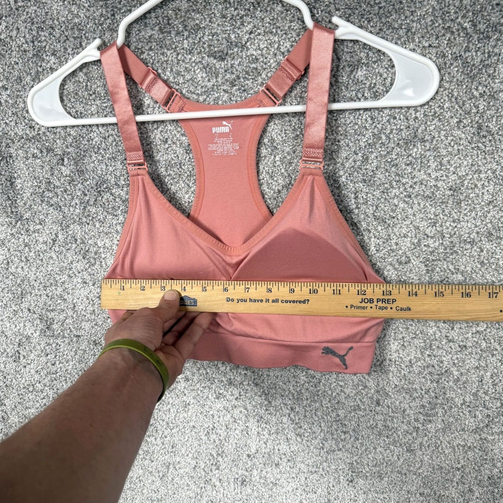 Puma Puma Sports Bra Womens Large Pink Wireless Racerback Adjustable Stretch Athletic Size ONE SIZE - 3 Thumbnail