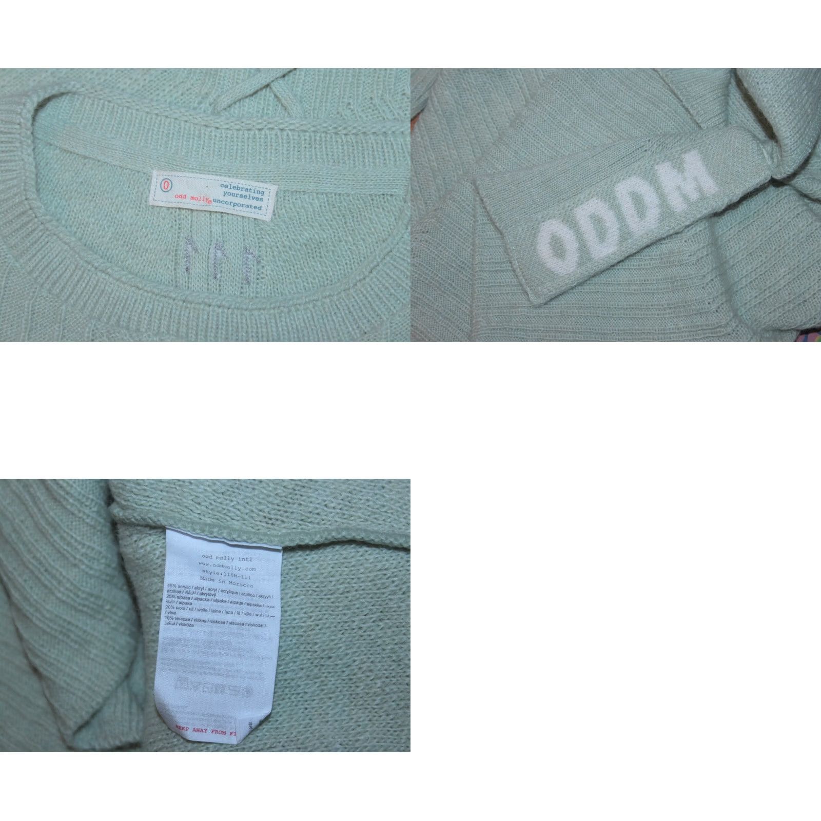 Vintage Odd Molly Green Pullover Womens Size 0 Alpaca Wool Sweater Size XS / US 0-2 / IT 36-38 - 8 Thumbnail