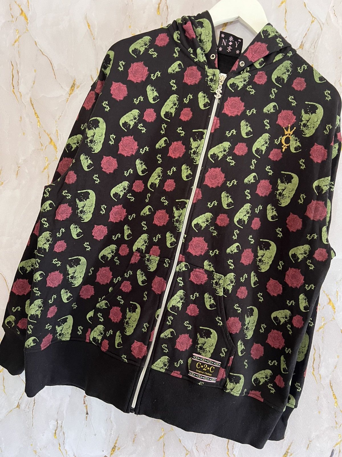 Japanese Brand Vintage Course2Course Dragon Rose Graphic Zip HoodieHarajuku Size US M / EU 48-50 / 2 - 7 Thumbnail