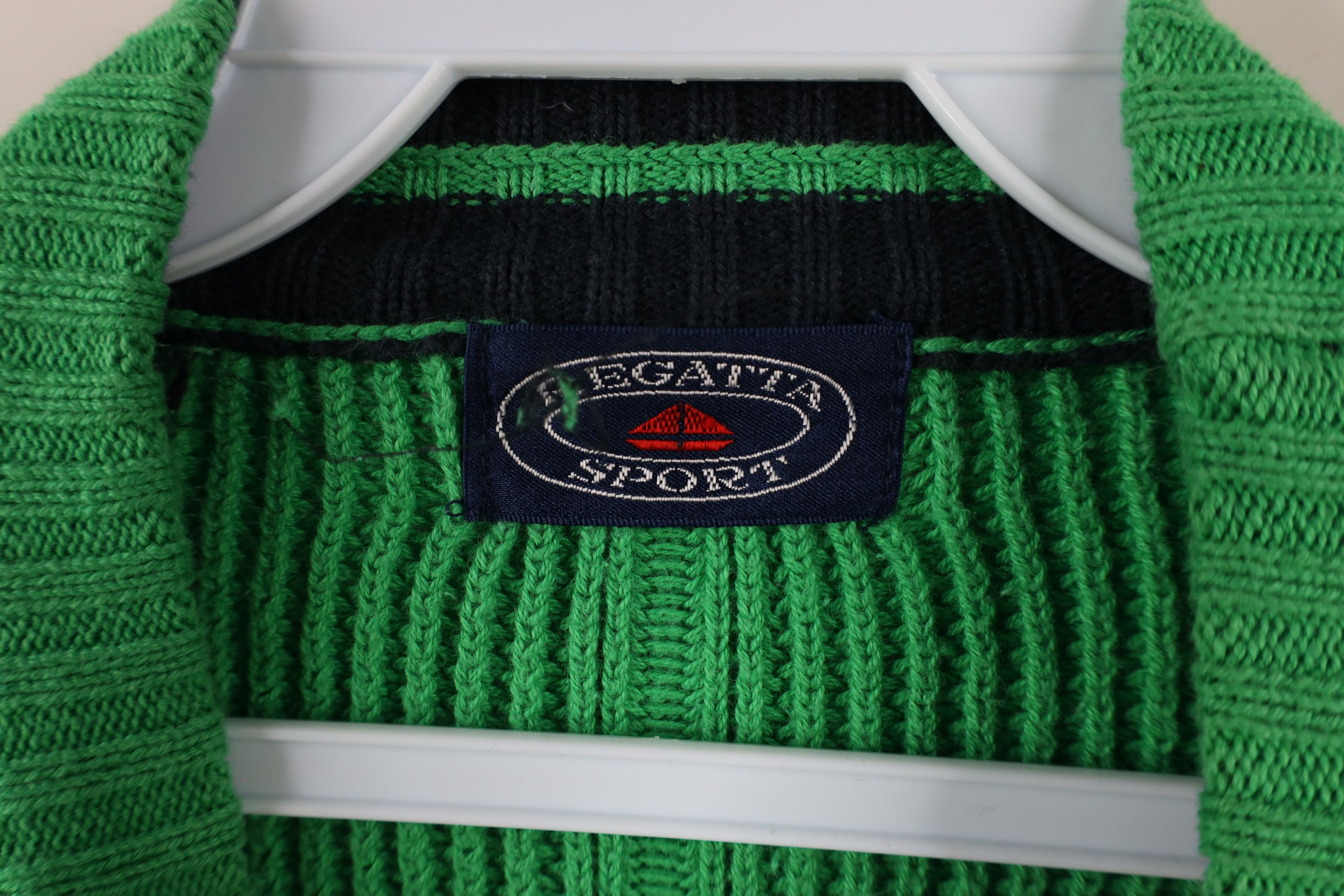 Vintage Vintage 90s Streetwear Heavyweight Cotton Knit Sweater Green Size US M / EU 48-50 / 2 - 7 Thumbnail