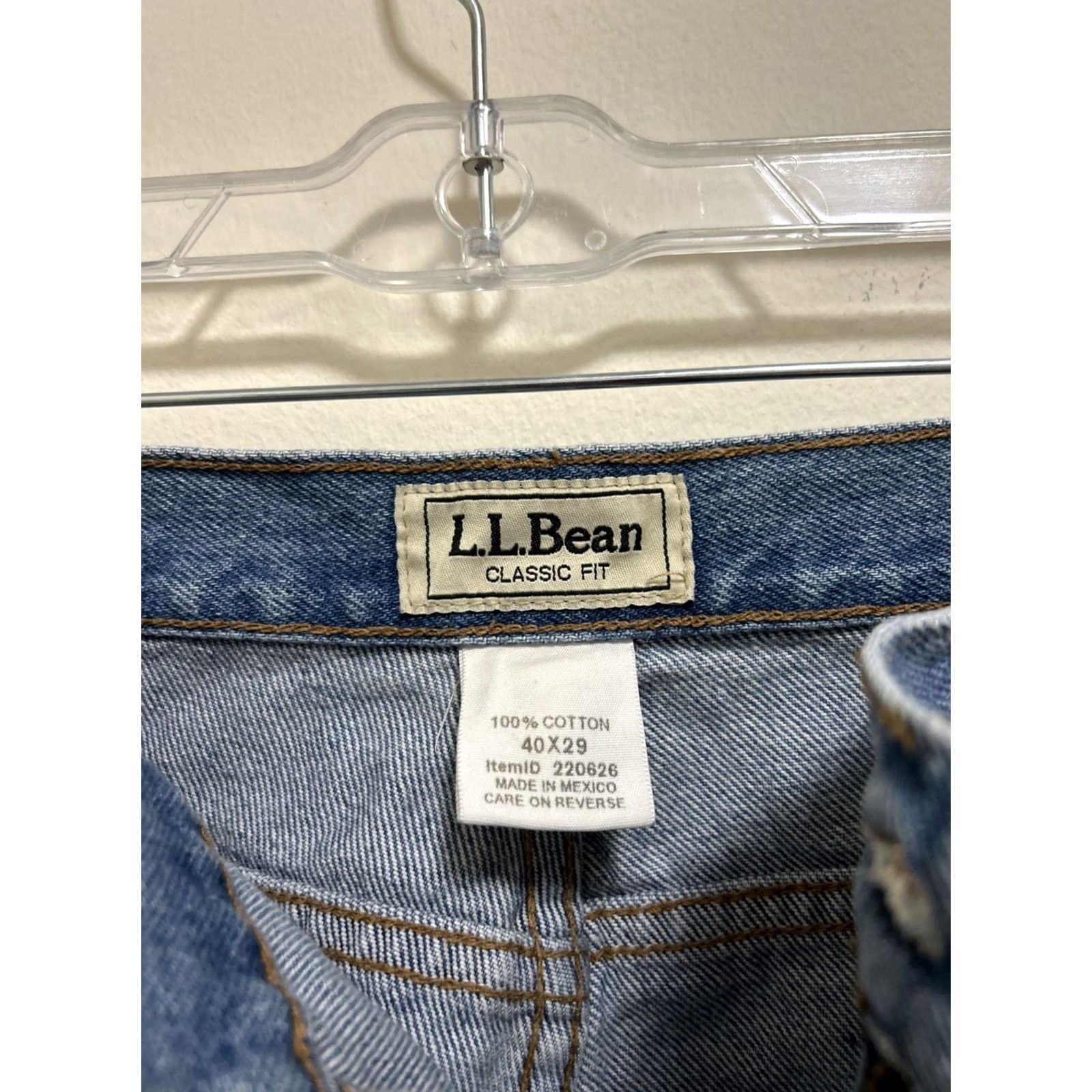 Vintage VINTAGE LL Bean Jeans 40x29 Light Wash Straight Leg 5-Pocket Mens Regular Blue Denim Size US 40 / EU 56 - 6 Thumbnail