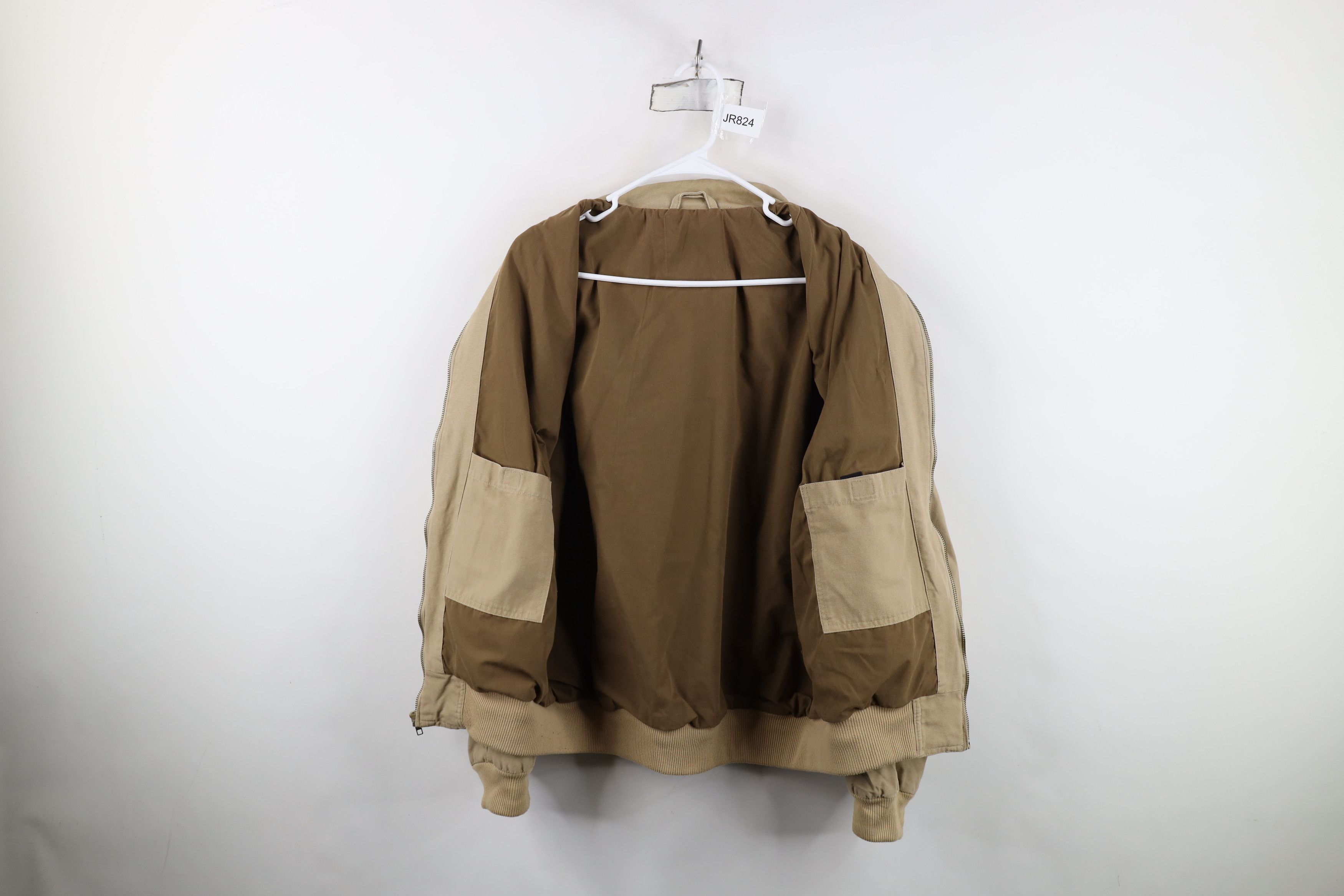 Vintage Vintage 90s Y2K Streetwear Full Zip Bomber Jacket Beige Size US M / EU 48-50 / 2 - 9 Thumbnail