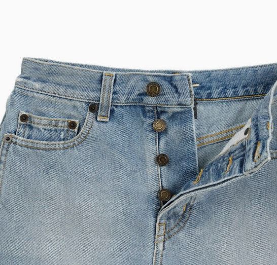 Saint Laurent Paris o1s1wg110924 Slim Fit Shorts Raw Edge in Icy Blue Size 27" / US 4 / IT 40 - 3 Thumbnail
