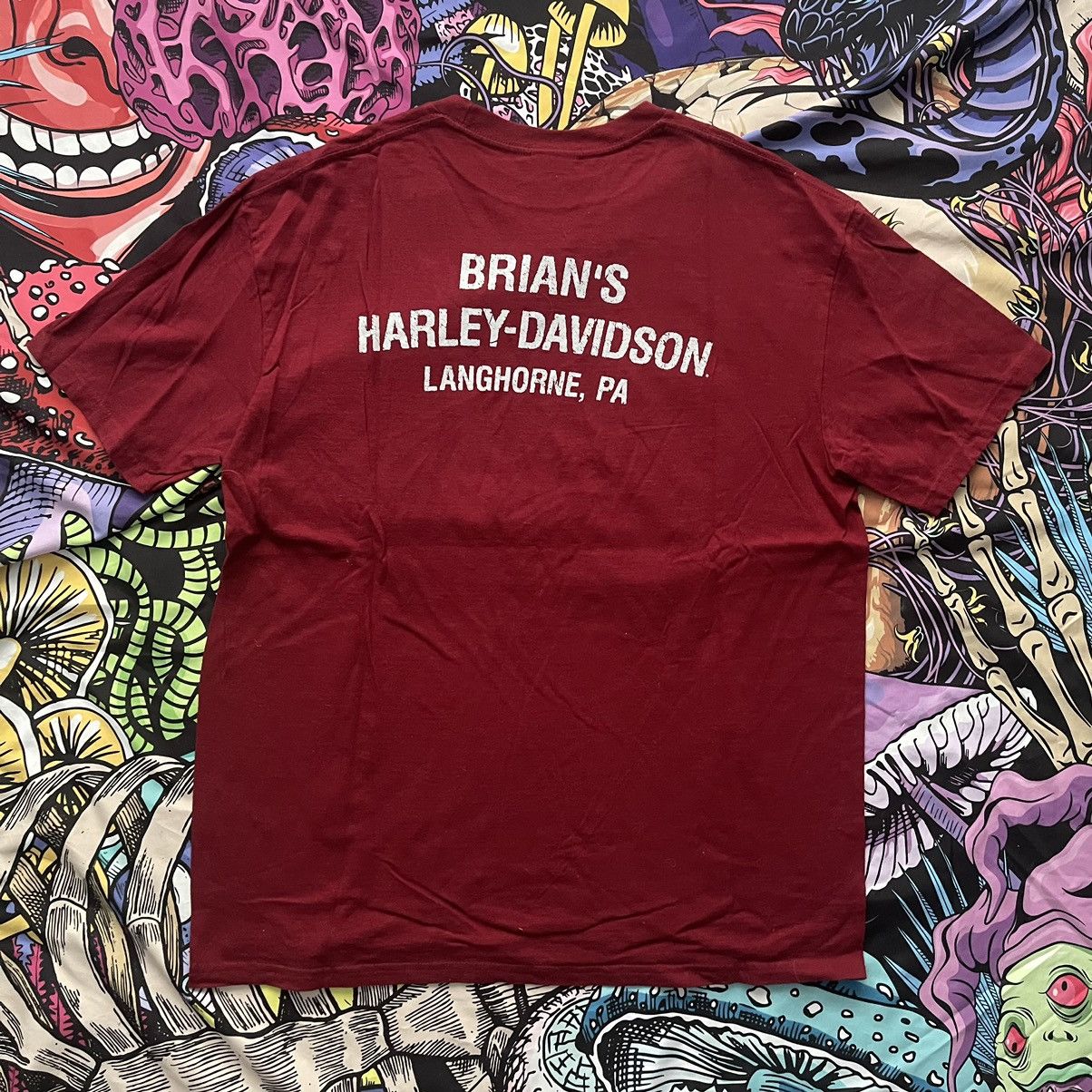 Harley Davidson Modern Harley Davidson Burgundy Biker Tee Size US XL / EU 56 / 4 - 2 Thumbnail