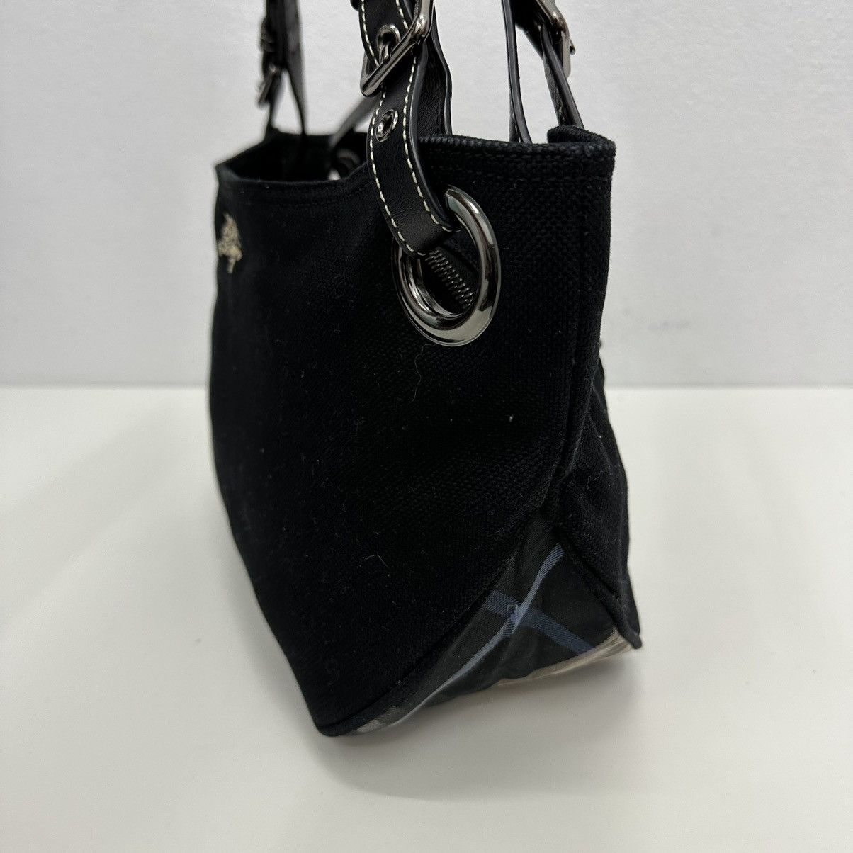 Burberry AUTHENTIC BURBERRY BLUE LABEL BLACK CANVAS SHOULDER TOTE BAG Size ONE SIZE - 5 Thumbnail
