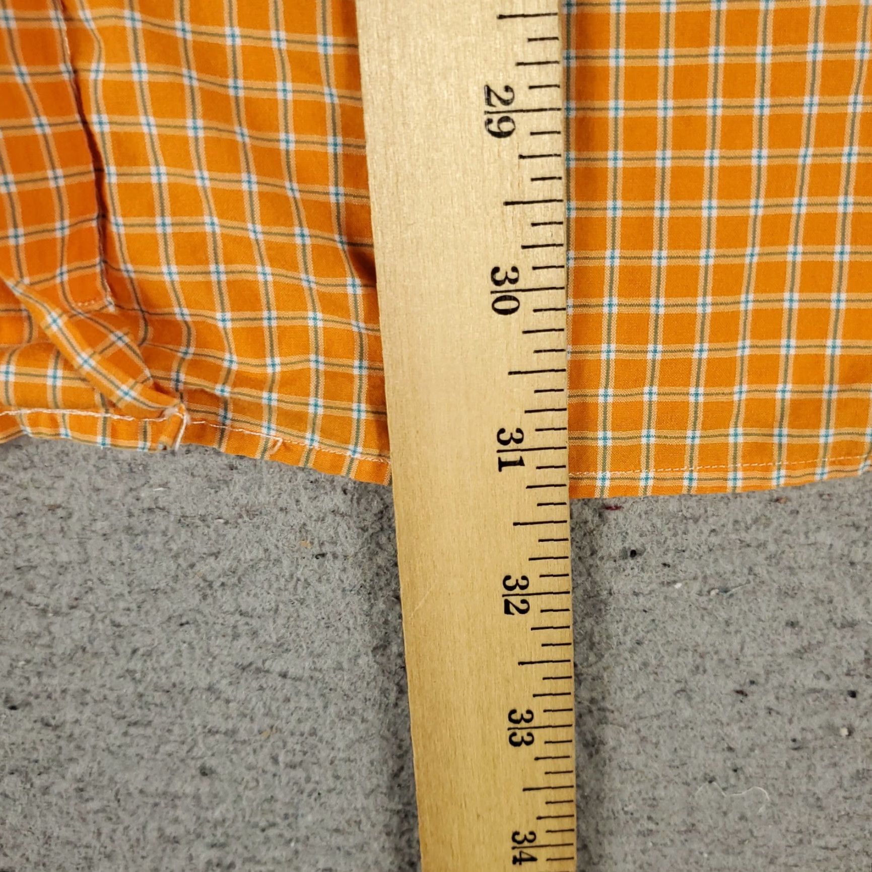 Ralph Lauren Ralph Lauren Dress Shirt Mens 17 Orange Plaid Extra Slim Fit Button-Down Long Sleeve Classic Modern Size 46R - 4 Thumbnail