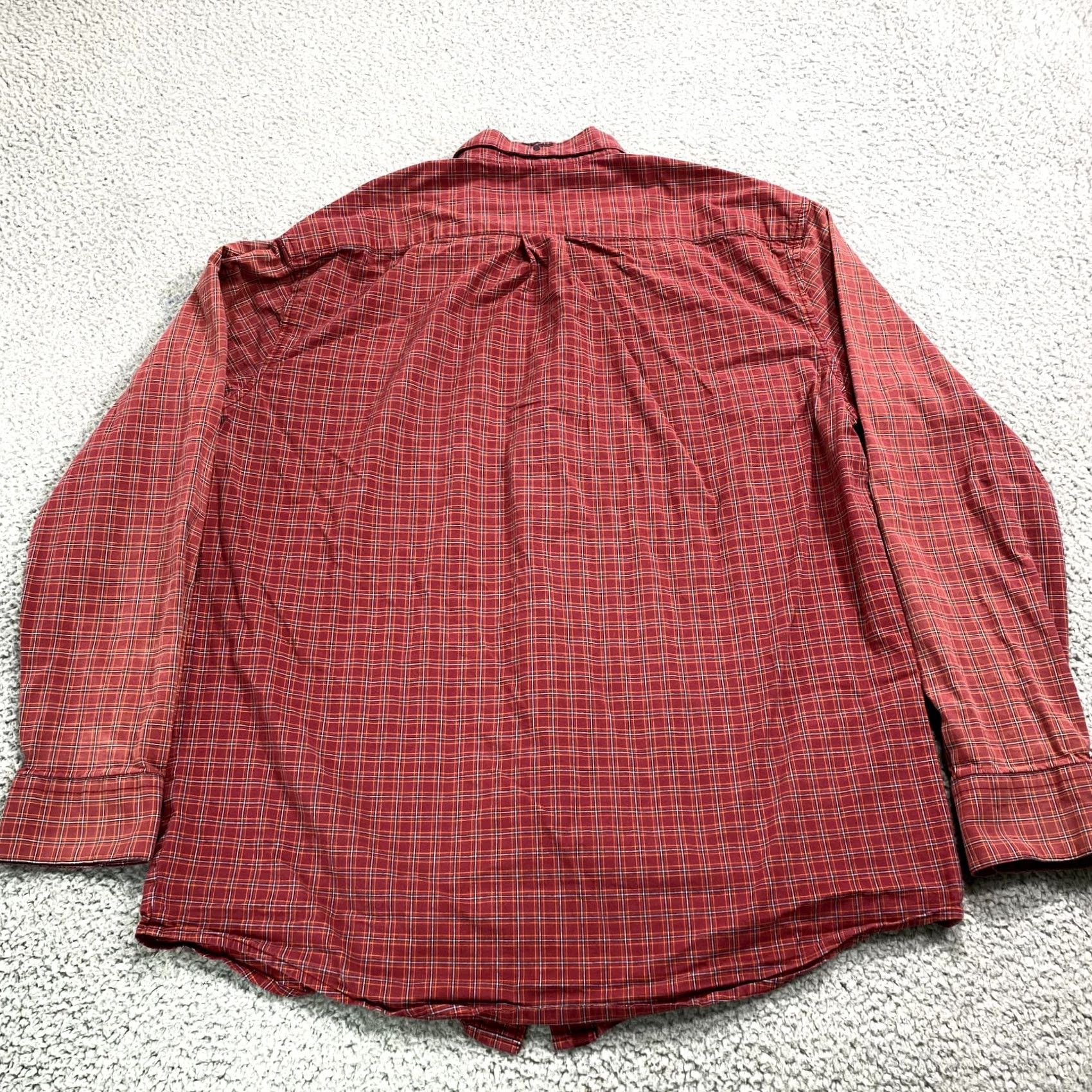 Wrangler Wrangler 20X Competition Shirt Mens Large Red Plaid Cowboy Rodeo Embroidered Size US L / EU 52-54 / 3 - 2 Thumbnail