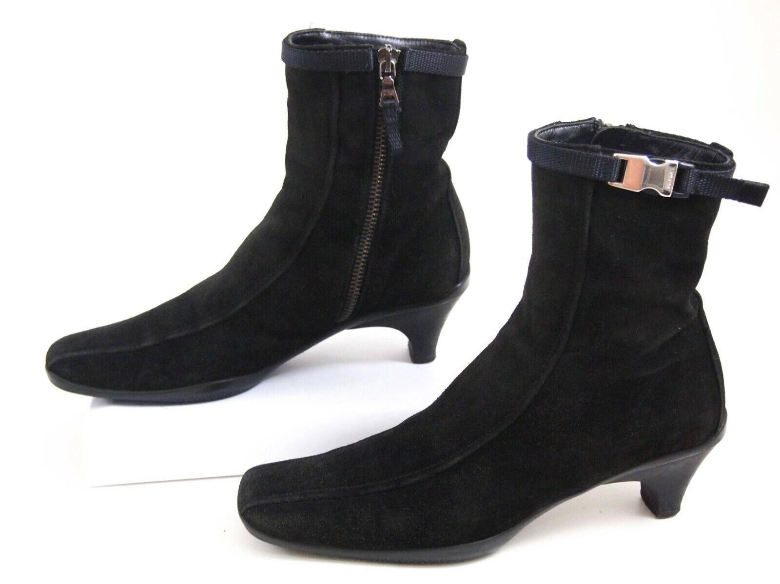 Prada Prada Boots Black Suede Womens US 5 EU 35 $680 Size US 5 / IT 35 - 4 Thumbnail