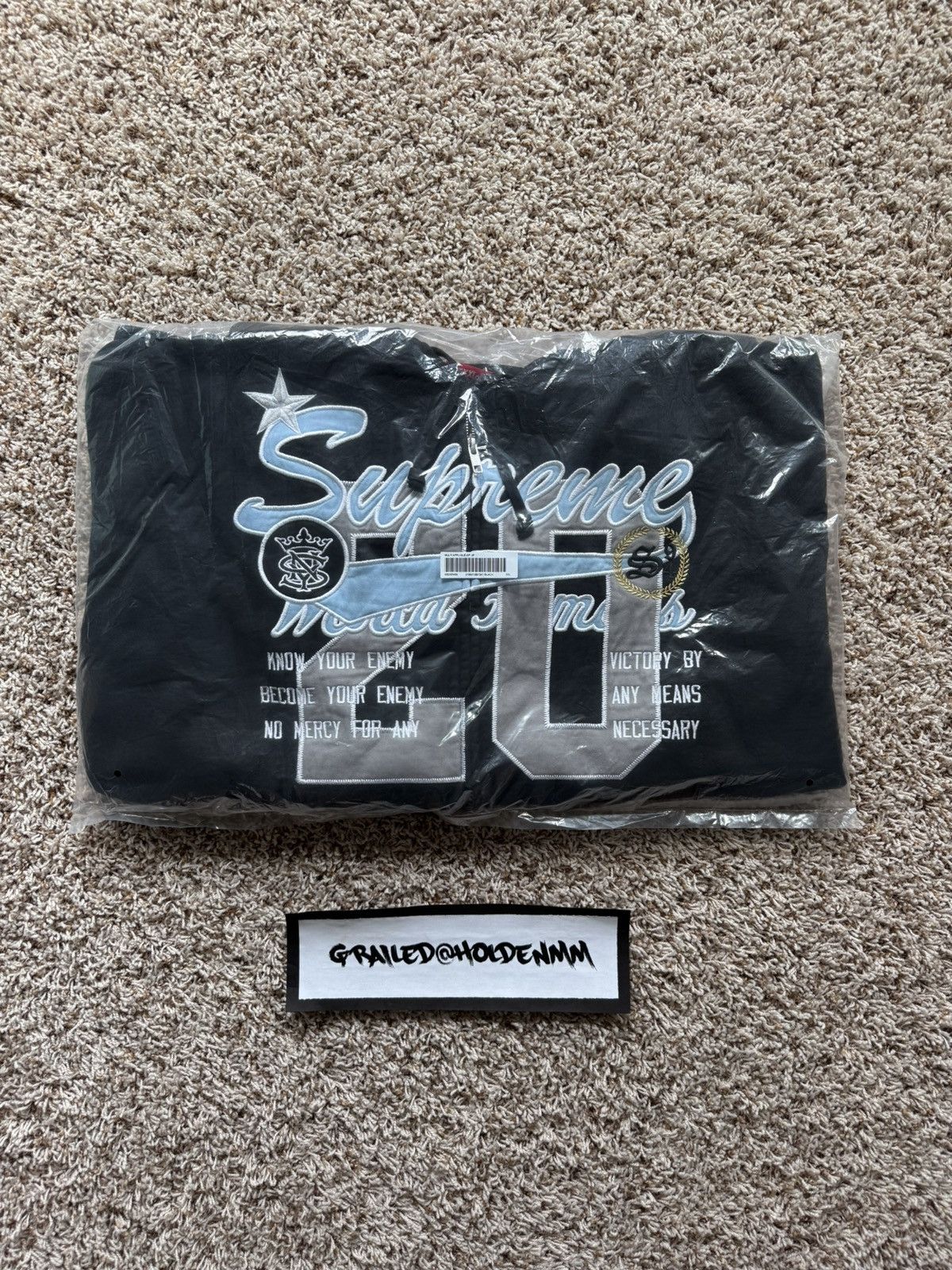 Supreme Warriors Appliqué Zip Up Hooded Sweatshirt Black Size US XXL / EU 58 / 5 - 19 Thumbnail