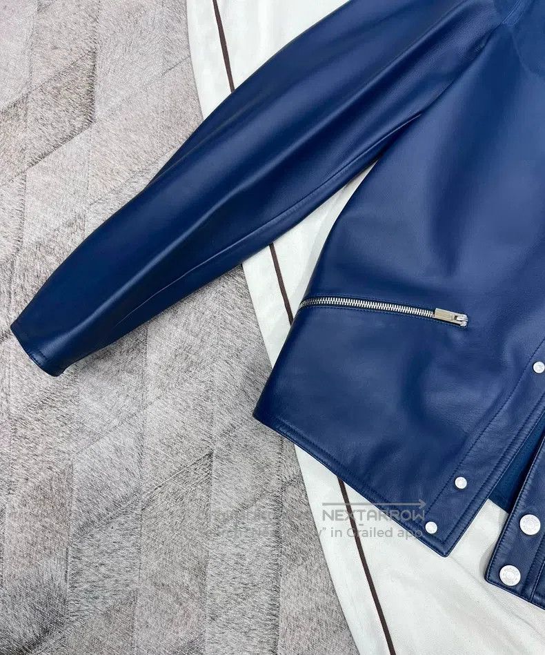 Hermes Hermes Autumn and Winter Metal扣 Baseball Jacket Leather Ja Size US M / EU 48-50 / 2 - 4 Thumbnail