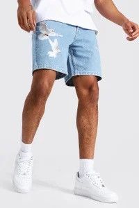 Boohoo Dove Design Streetwear Denim Jorts Streetwear Size US 32 / EU 48 - 9 Thumbnail