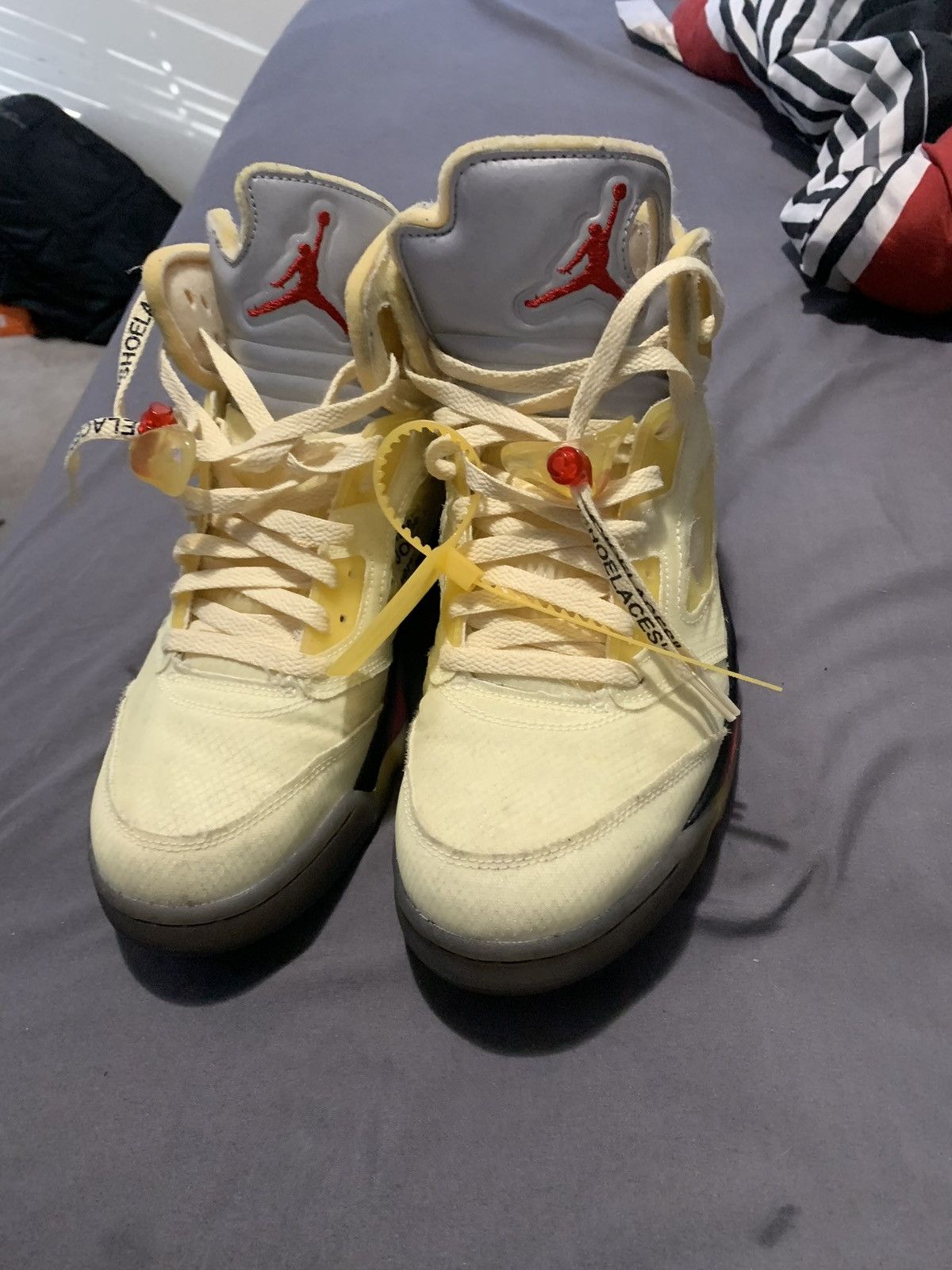 Jordan Brand × Off-White Off white Jordan 5 sail Size US 11 / EU 44 - 4 Thumbnail