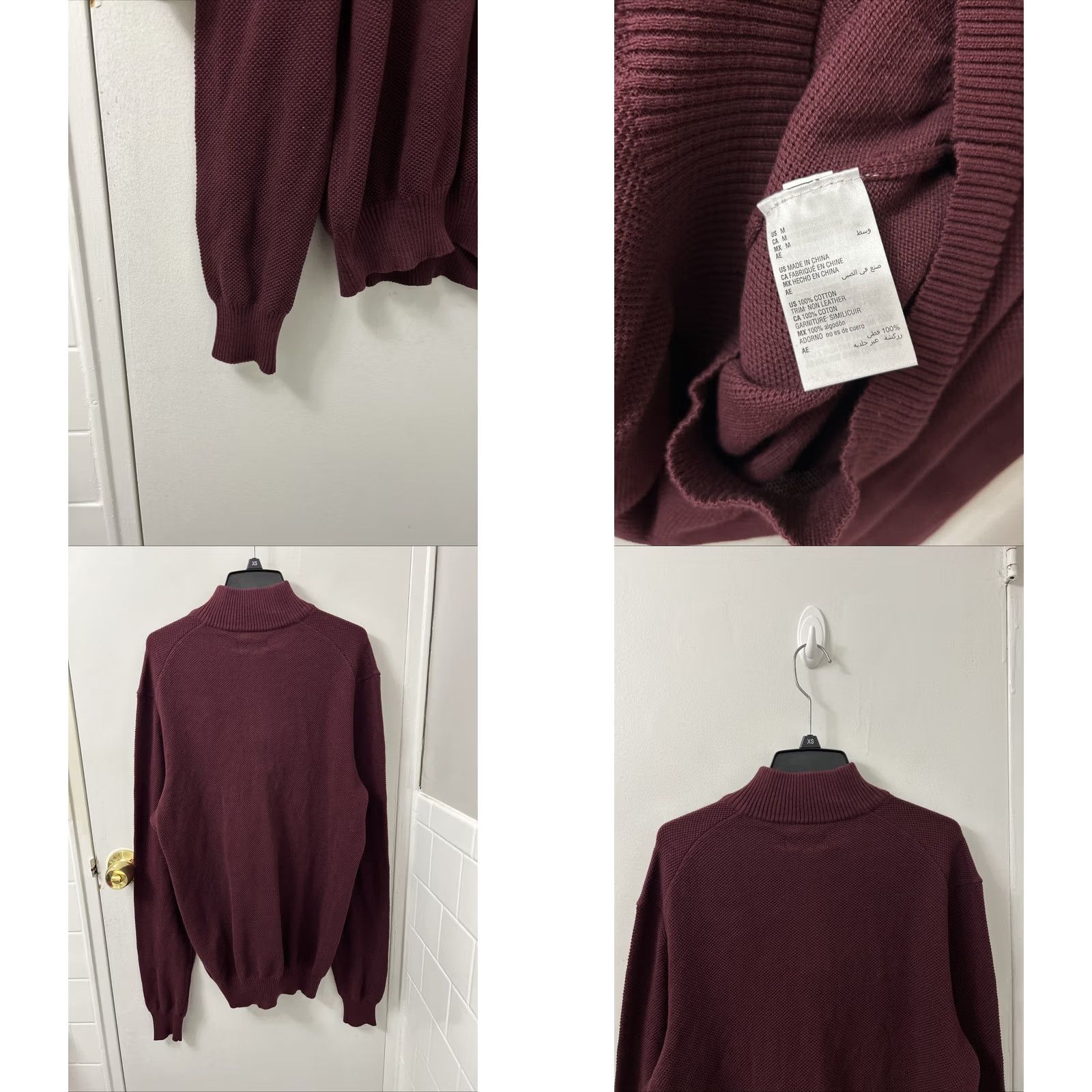 Club Room Club Room Sweater Mens Size M Red 1/4 Zip Pullover Long Sleeve Knit Sweatshirt Casual Winter Fall Teens? No, omit. Size US M / EU 48-50 / 2 - 8 Thumbnail