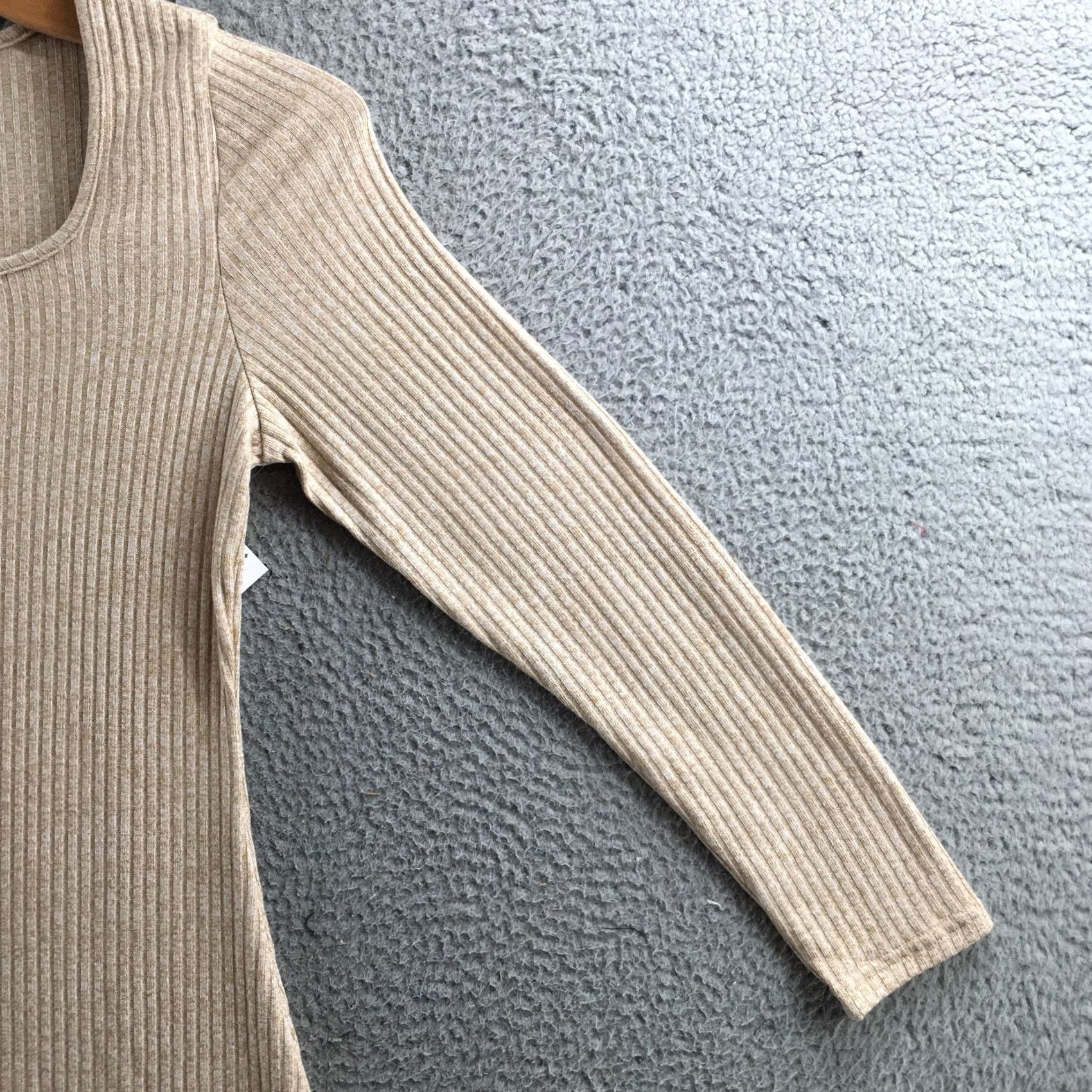 Old Navy Old Navy Dress Womens M Oatmeal Heather Ribbed Long Sleeve A-Line Mini NEW Size M / US 6-8 / IT 42-44 - 4 Thumbnail
