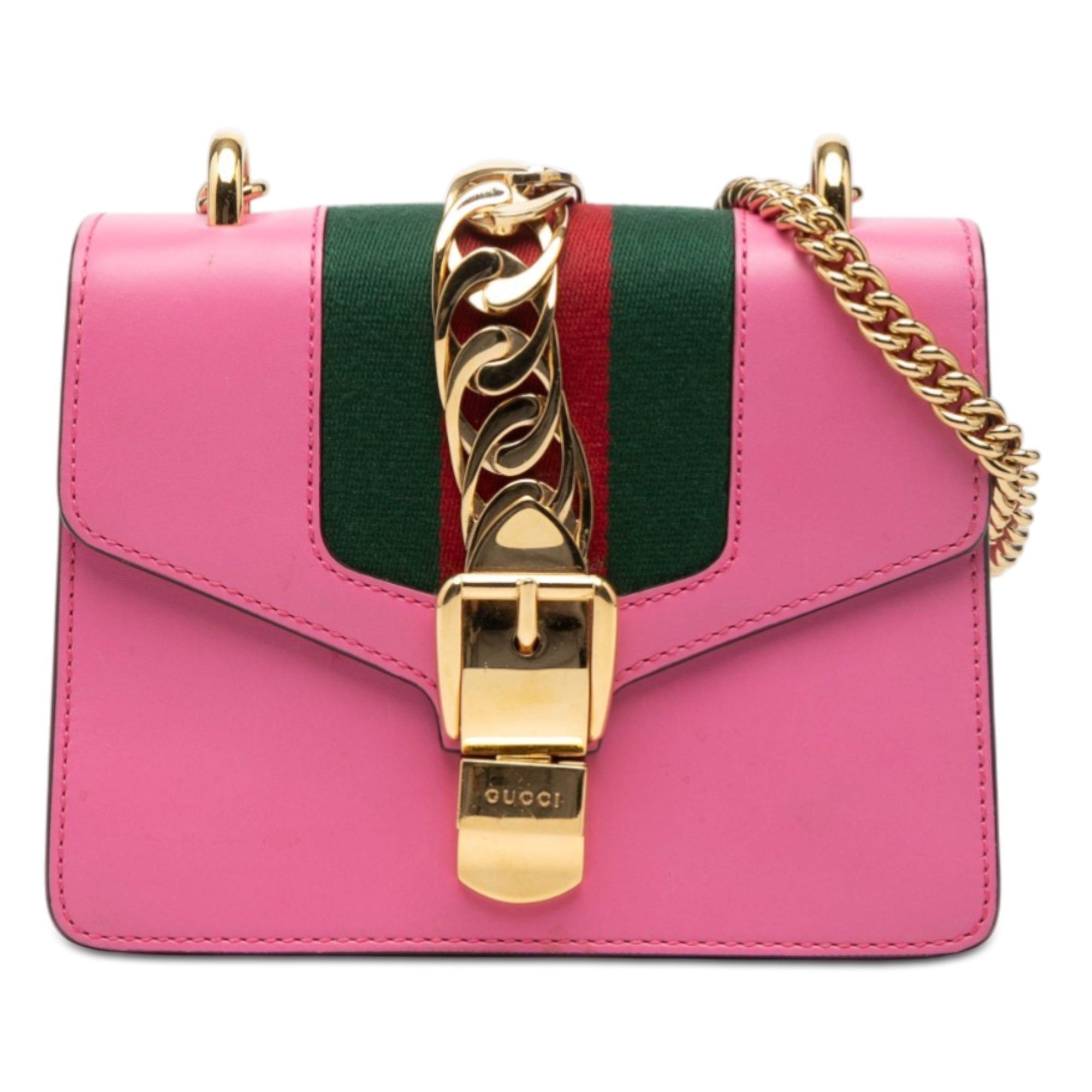 Gucci Mini Calfskin Web Sylvie Chain Crossbody Size ONE SIZE - 1 Thumbnail