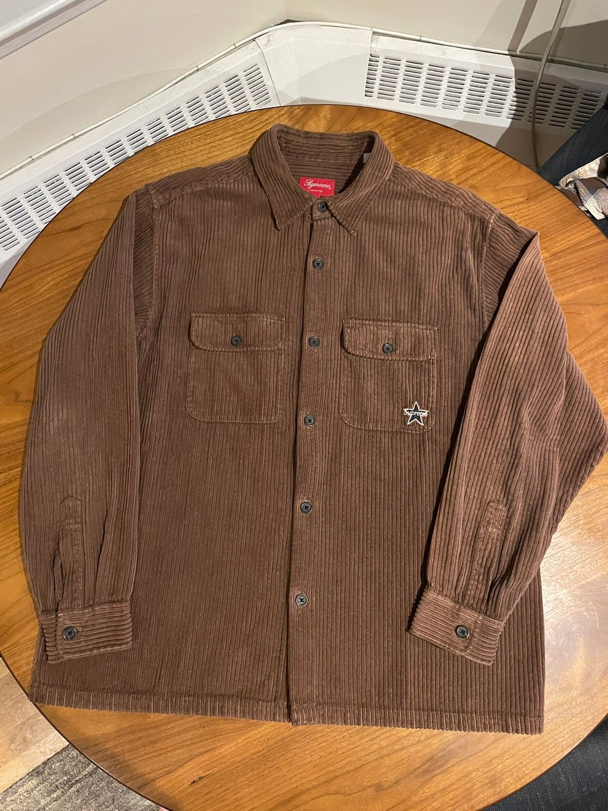 Pre-owned Supreme Corduroy Shirt Brown Ss22 Size Large