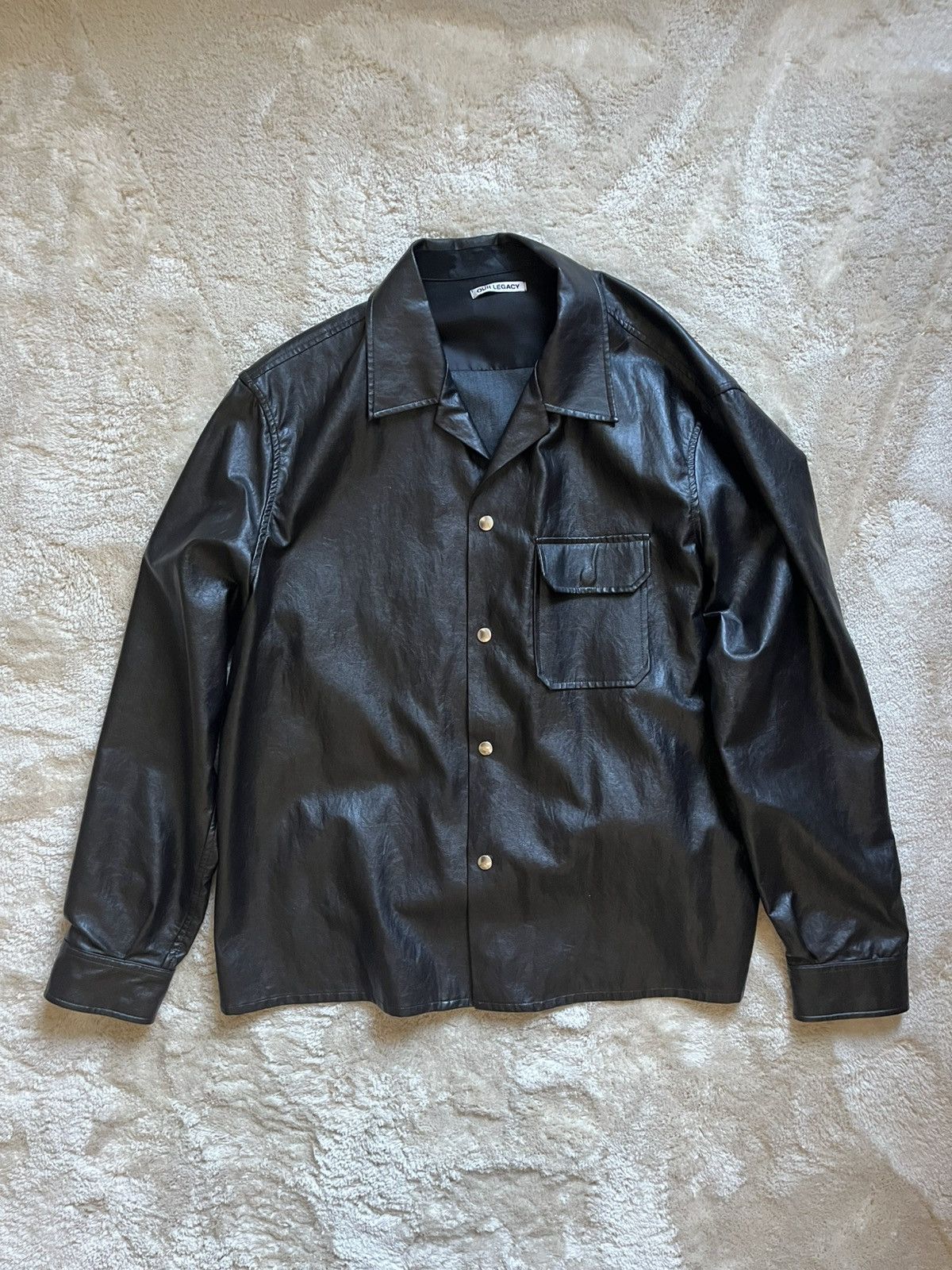 ブルゾン OUR LEGACY VENICE BLOUSON BLACK/BROWN FAKE LEATHER Our Legacy Brown Venice Blouson Faux Leather Jacket Our Legacy