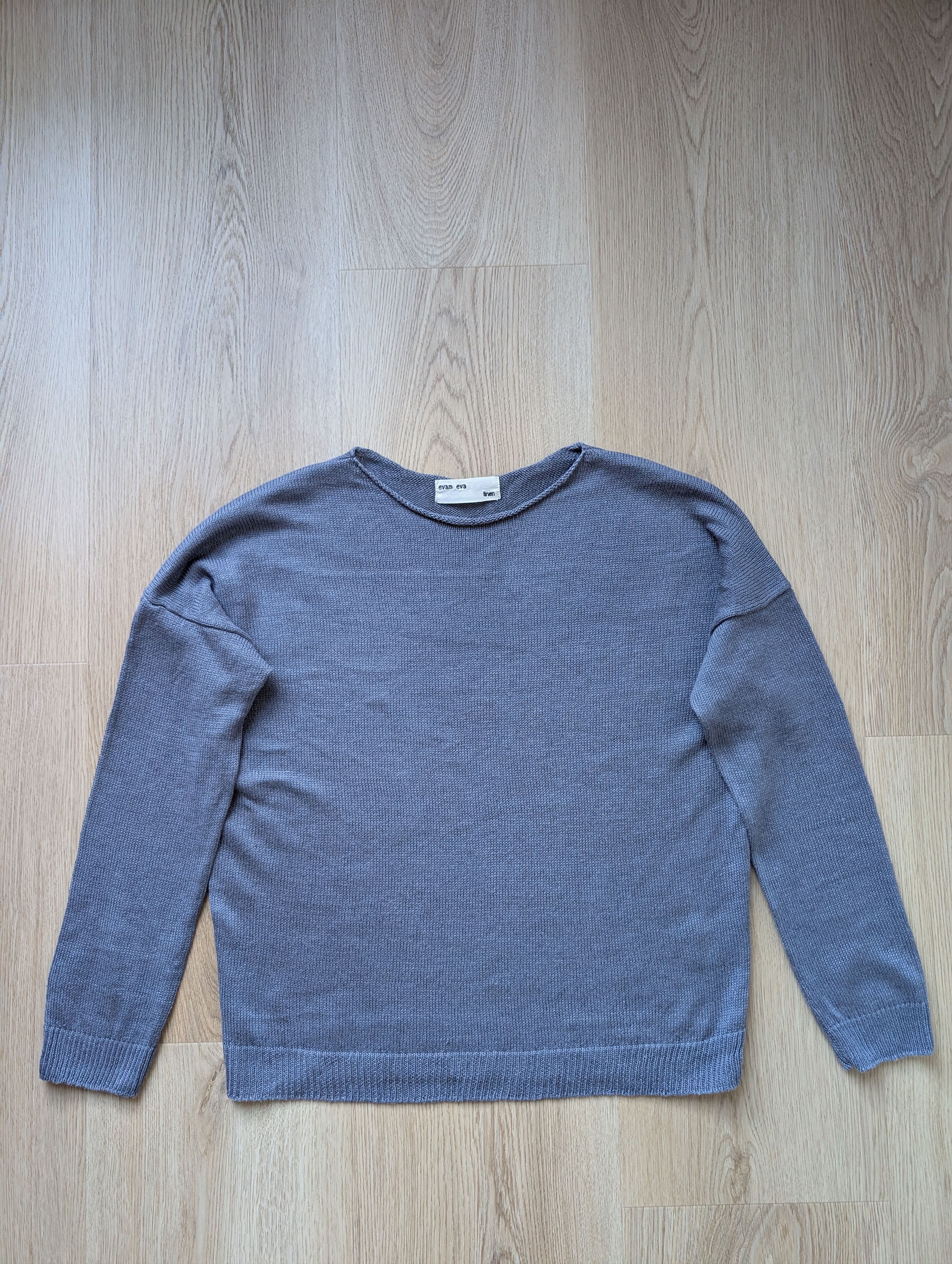 Japanese Brand Evam Eva 100% Linen Crew Neck Long Slv Sweater Japan Size S / US 4 / IT 40 - 1 Thumbnail