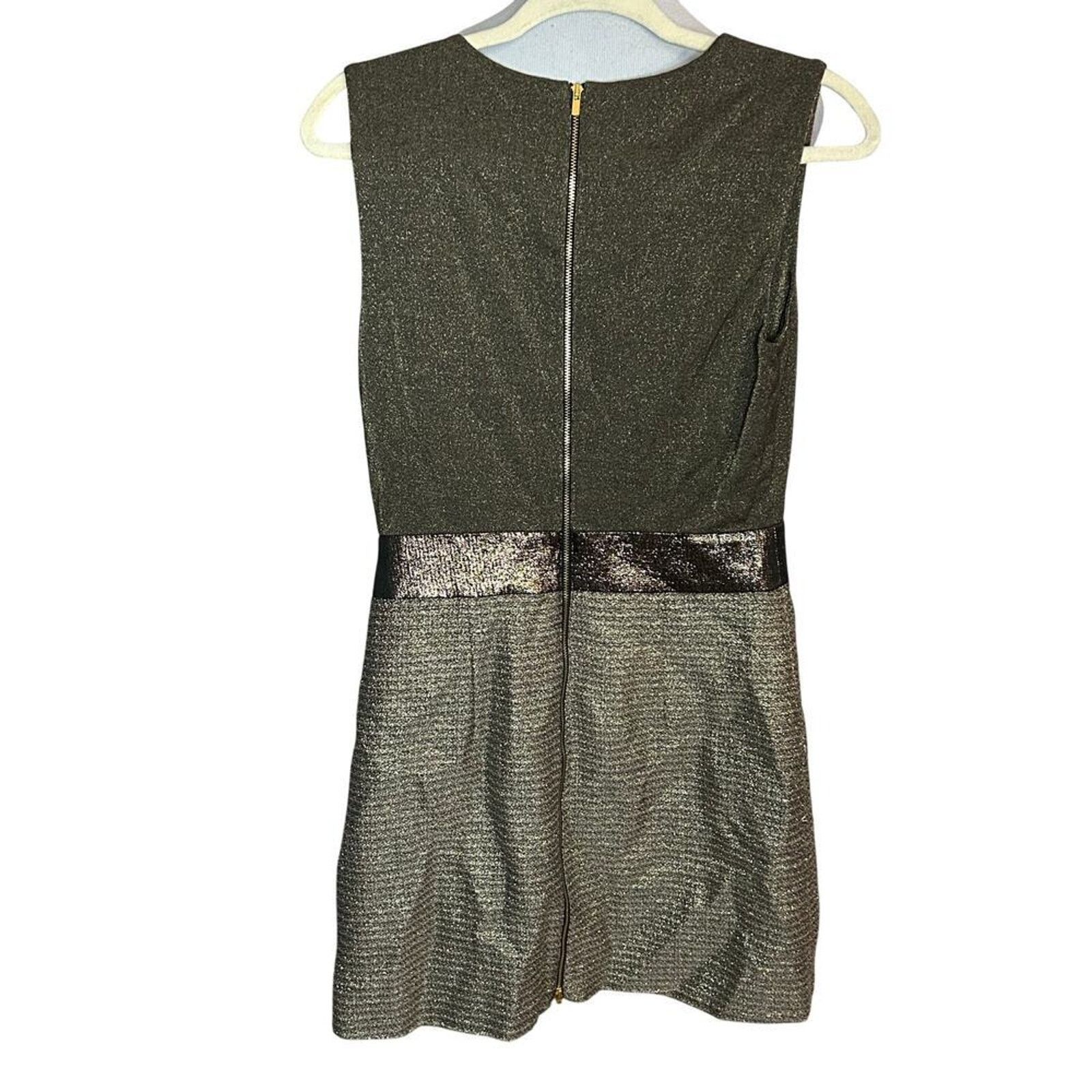 Diane von Furstenberg DIANE VON FURSTENBERG GOLD PLUNGE DRESS-Sz 4 Size S / US 4 / IT 40 - 2 Thumbnail