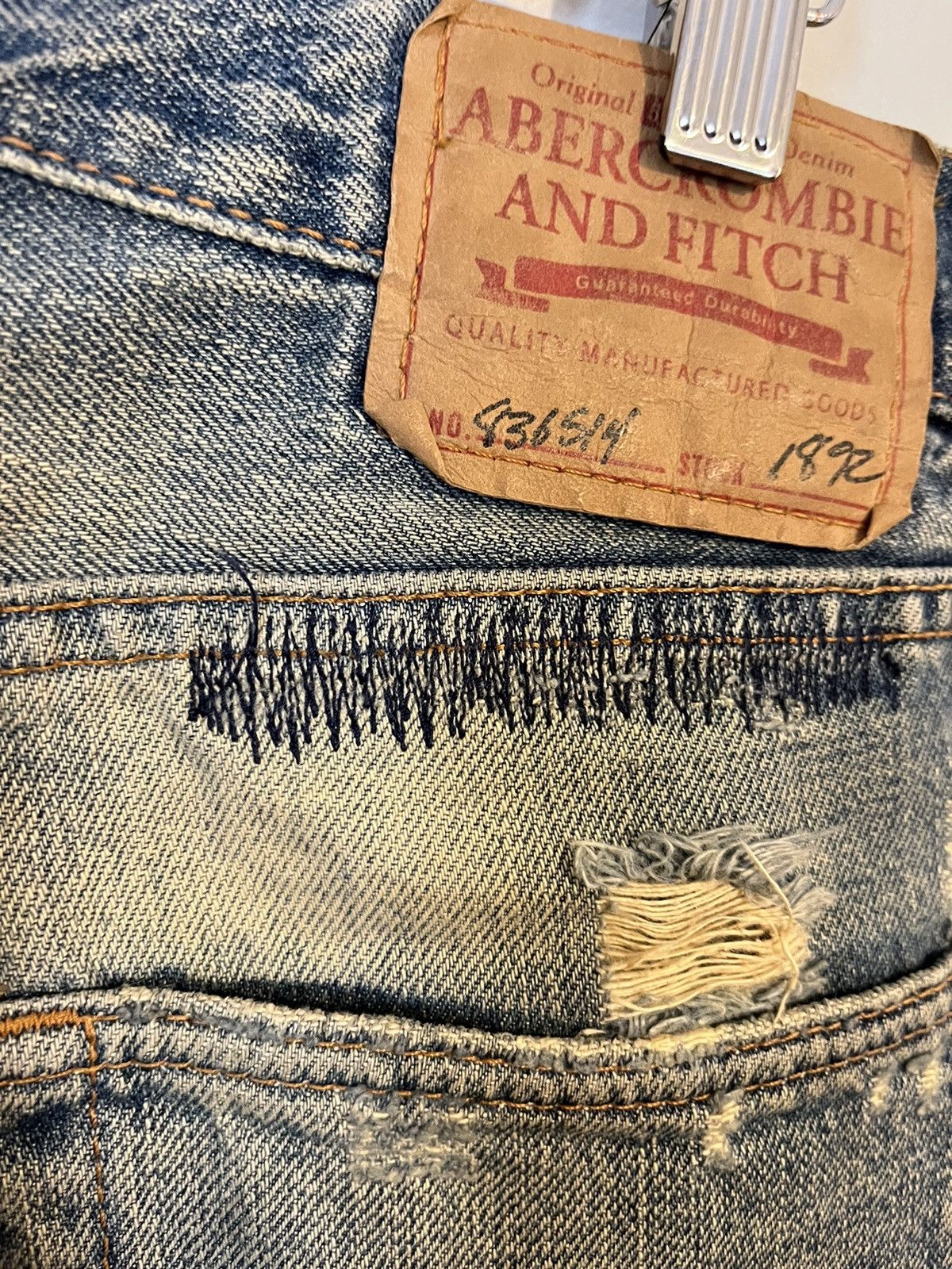 Abercrombie & Fitch × Japanese Brand Vintage Abercrombie & Fitch Ripped Custom Jeans Rare 🔥 Size US 30 / EU 46 - 9 Thumbnail