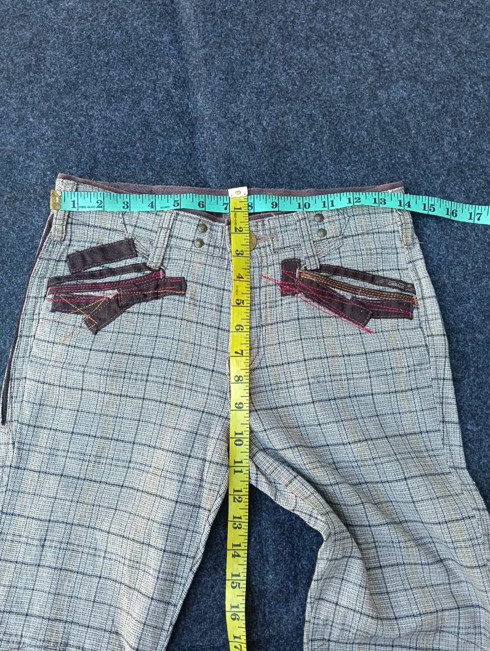 Marithe + Francois Girbaud Marithé François Girbaud Wide Ankle Zip Plaid Pants Size US 28 / EU 44 - 9 Thumbnail