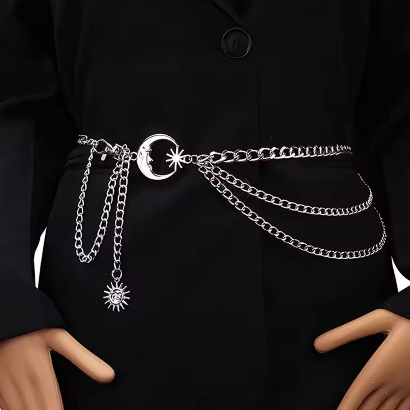 Other Waist Chain Belt for Dress Skirt Belts with Moon Star Waist Size ONE SIZE - 1 Thumbnail