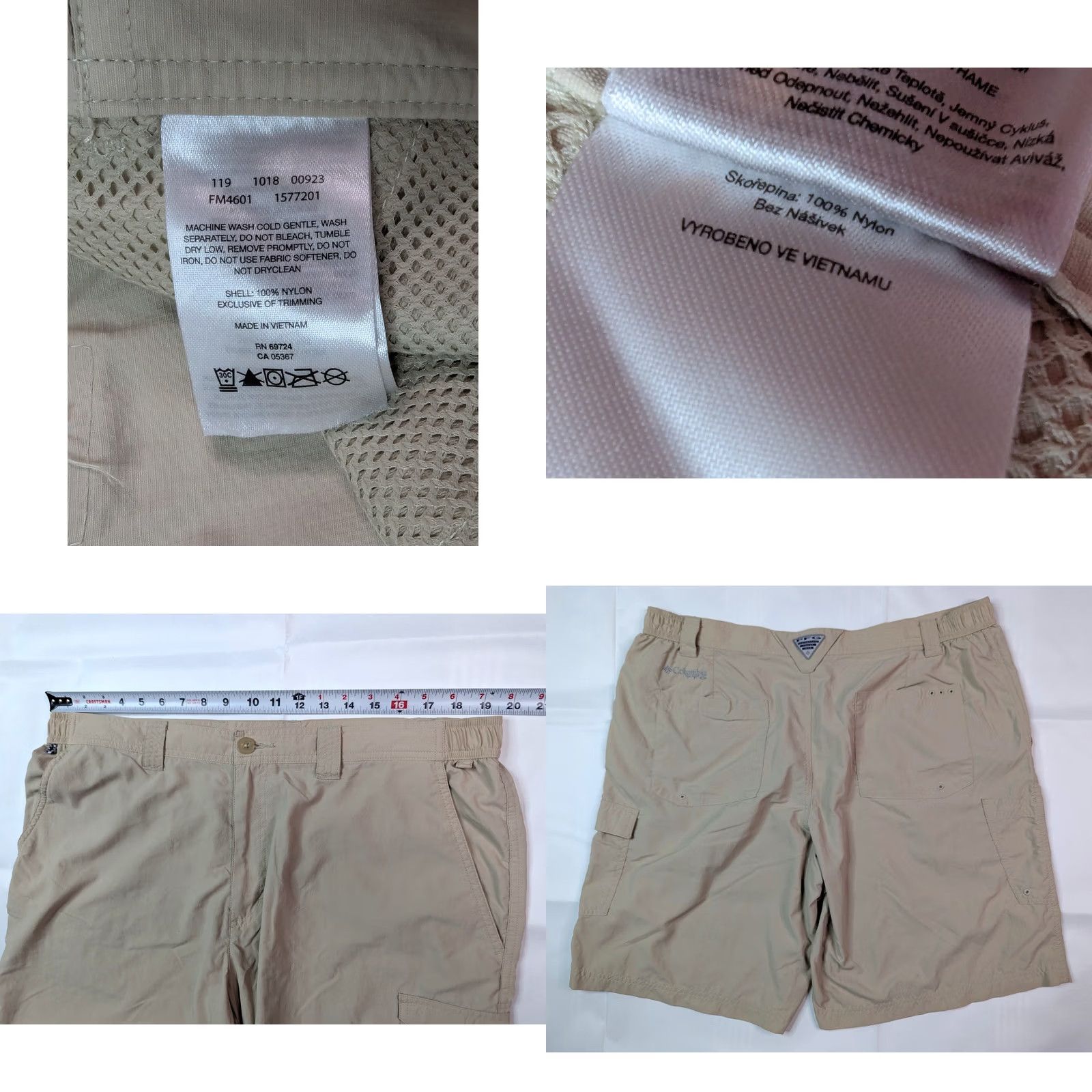Vintage Columbia PFG Shorts OMNI-SHADE Fishing Hiking Men 40 x 10 Beige Lightweight Cargo Shorts Regular Mens Size US 40 / EU 56 - 8 Thumbnail