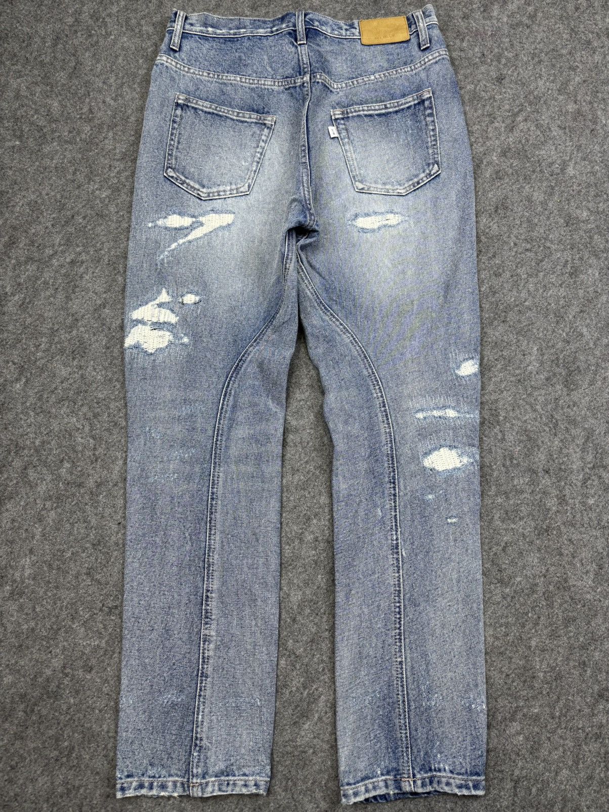 Japanese Brand 💥Japan Style💥Bit Blue Distressed Sarouel Mild Denim F806 Size US 31 - 17 Thumbnail