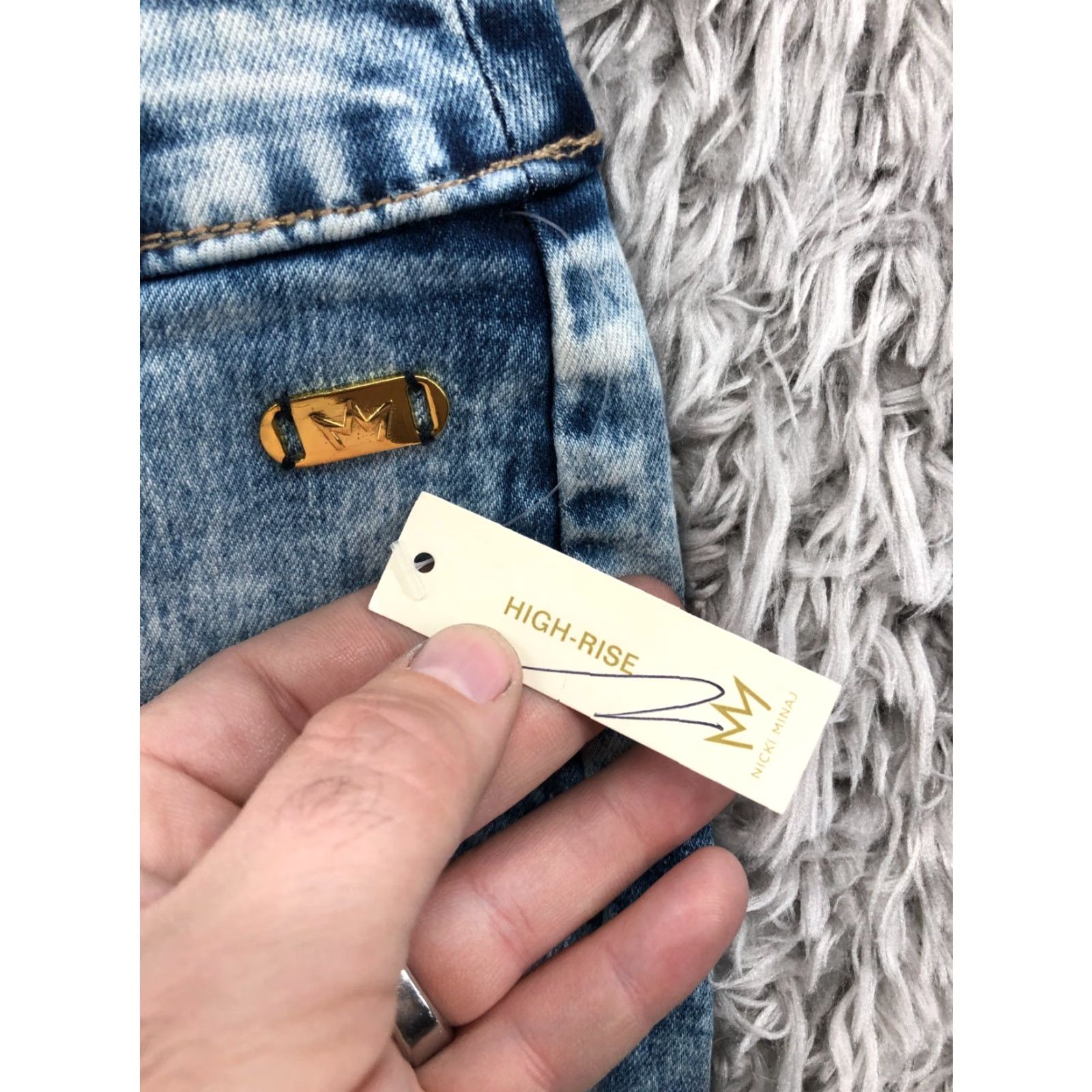 Vintage Nicki Minaj High Rise Jeans Size 13 Juniors Acid Wash Blue Denim Zipper Pants Shirt? Size 34" / US 12 / IT 48 - 5 Thumbnail